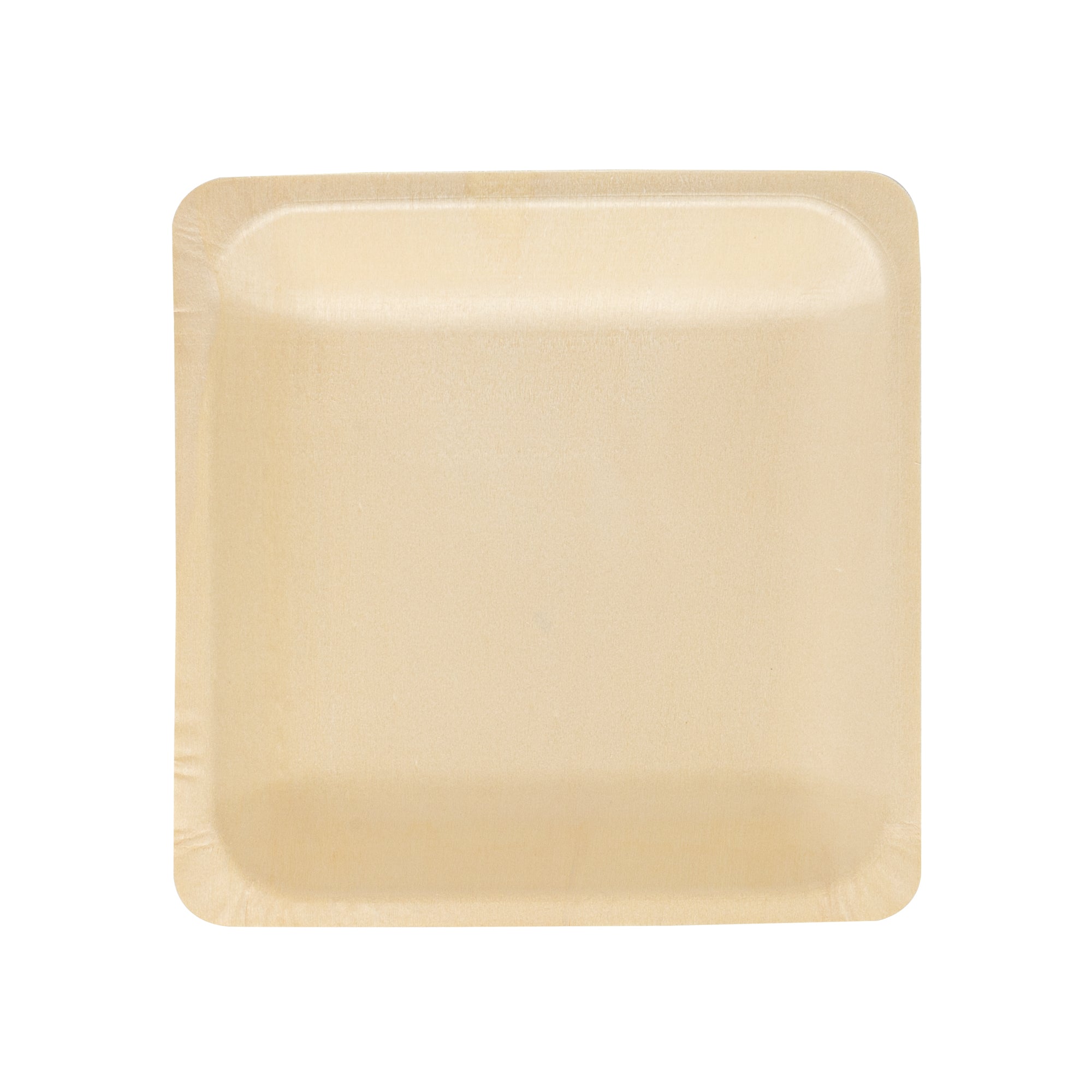 Taipei Square Natural Poplar Plate - 7'' x 7'' x 1'' - 200 count box