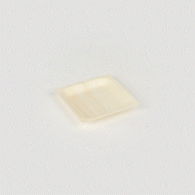 Taipei Square Natural Poplar Plate - 5'' x 5'' x 1/2'' - 50 count box