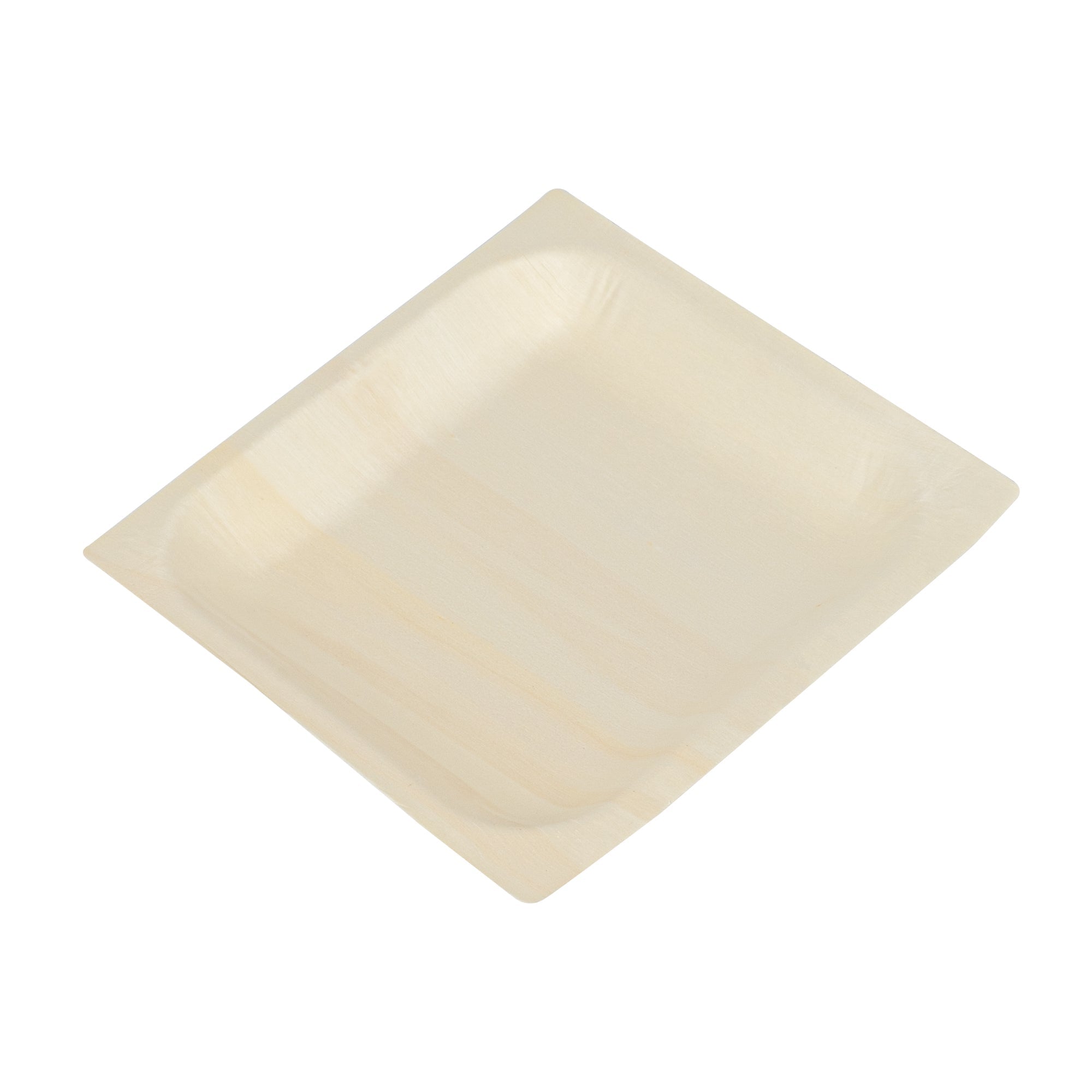 Taipei Square Natural Poplar Plate - 5'' x 5'' x 1/2'' - 50 count box