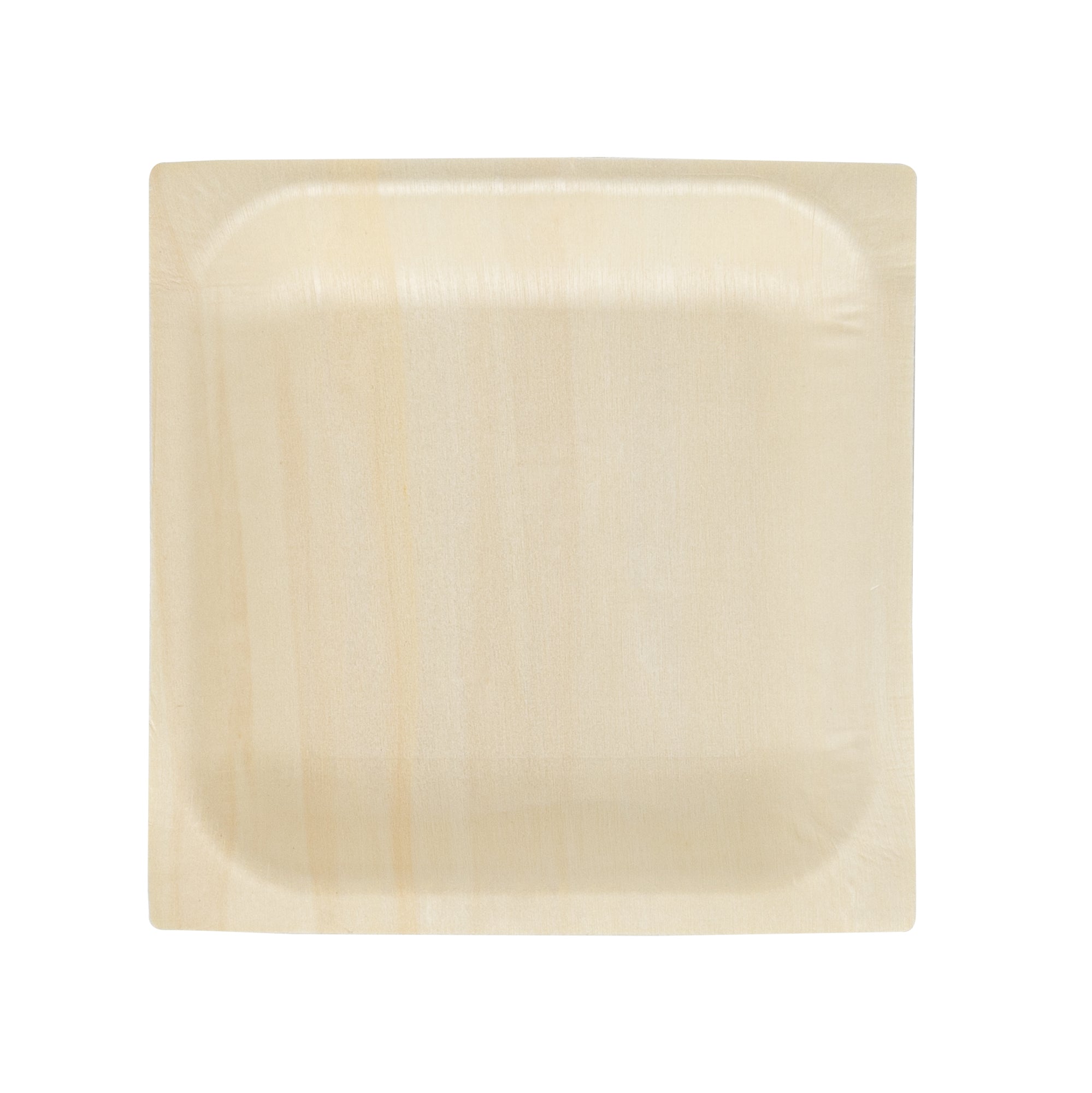 Taipei Square Natural Poplar Plate - 5'' x 5'' x 1/2'' - 200 count box