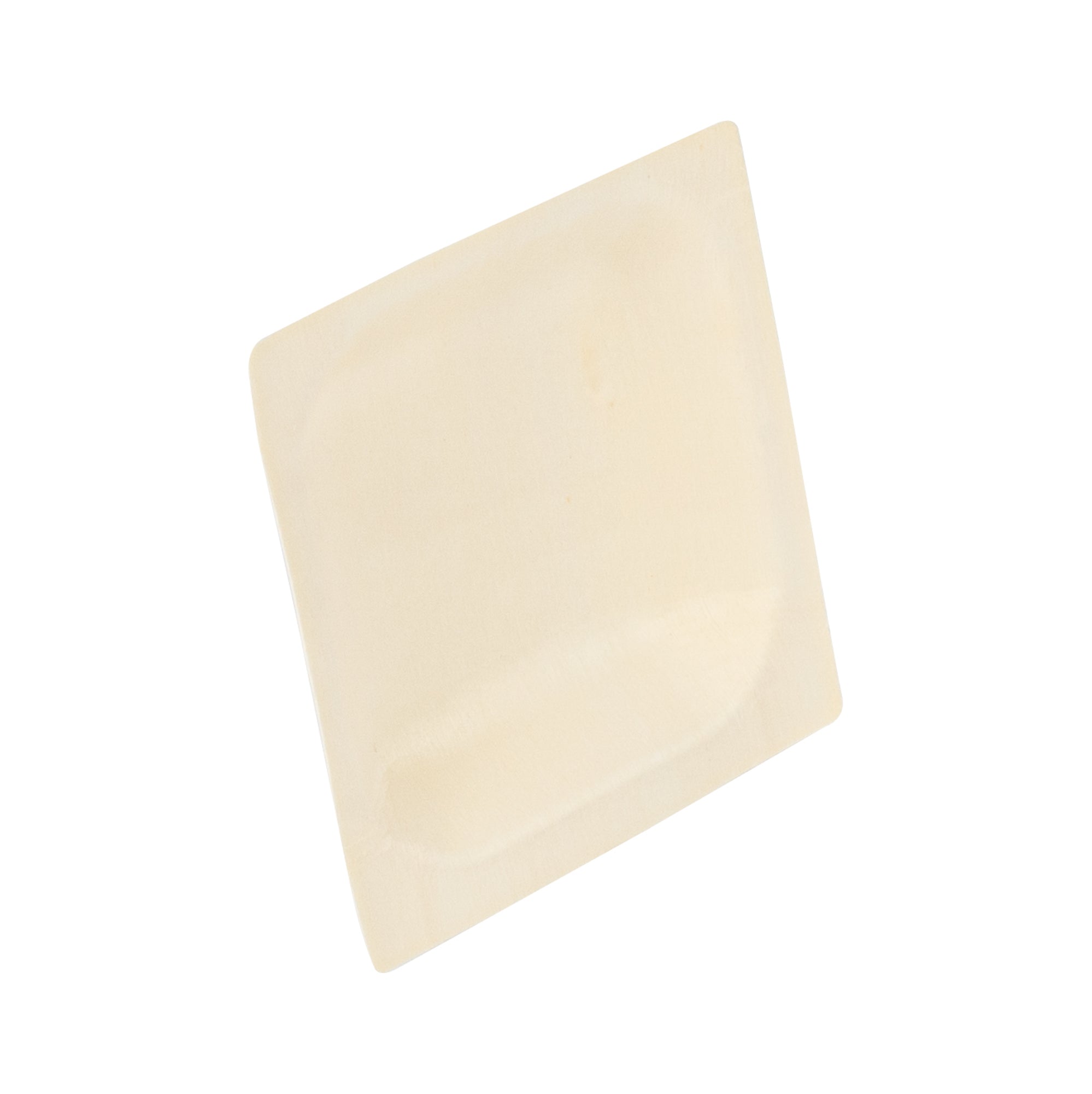 Taipei Square Natural Poplar Plate - 4'' x 4'' - 50 count box