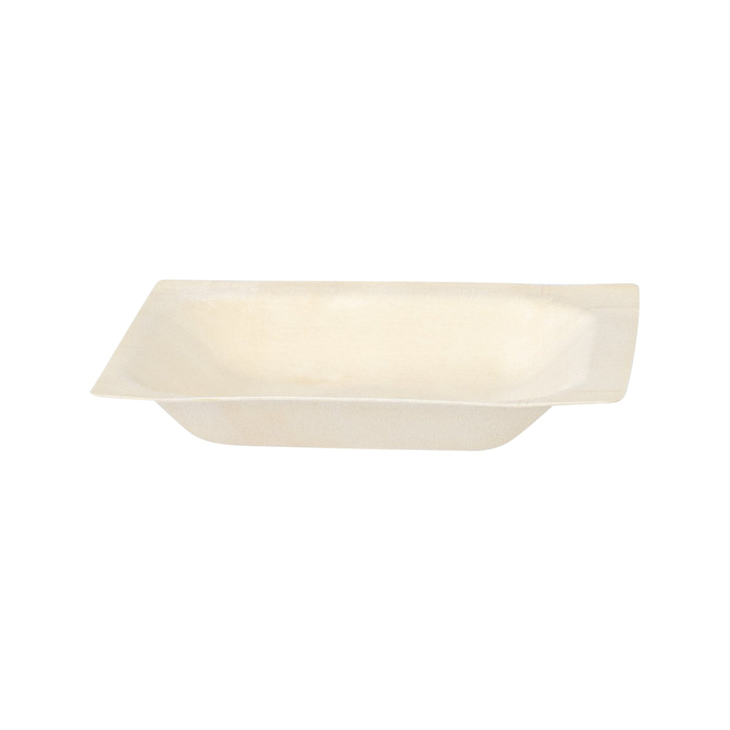 Taipei Square Natural Poplar Plate - 4'' x 4'' - 50 count box