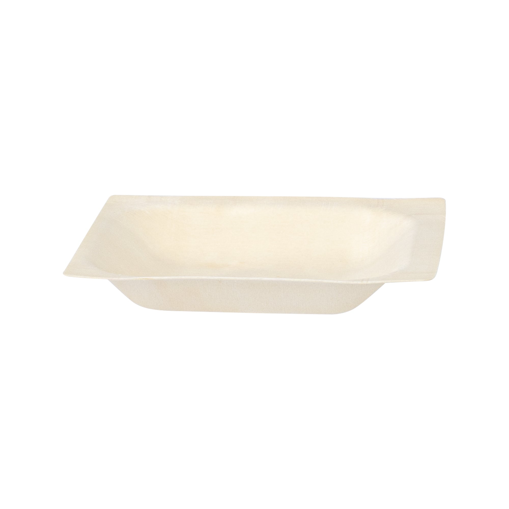 Taipei Square Natural Poplar Plate - 4'' x 4'' - 50 count box