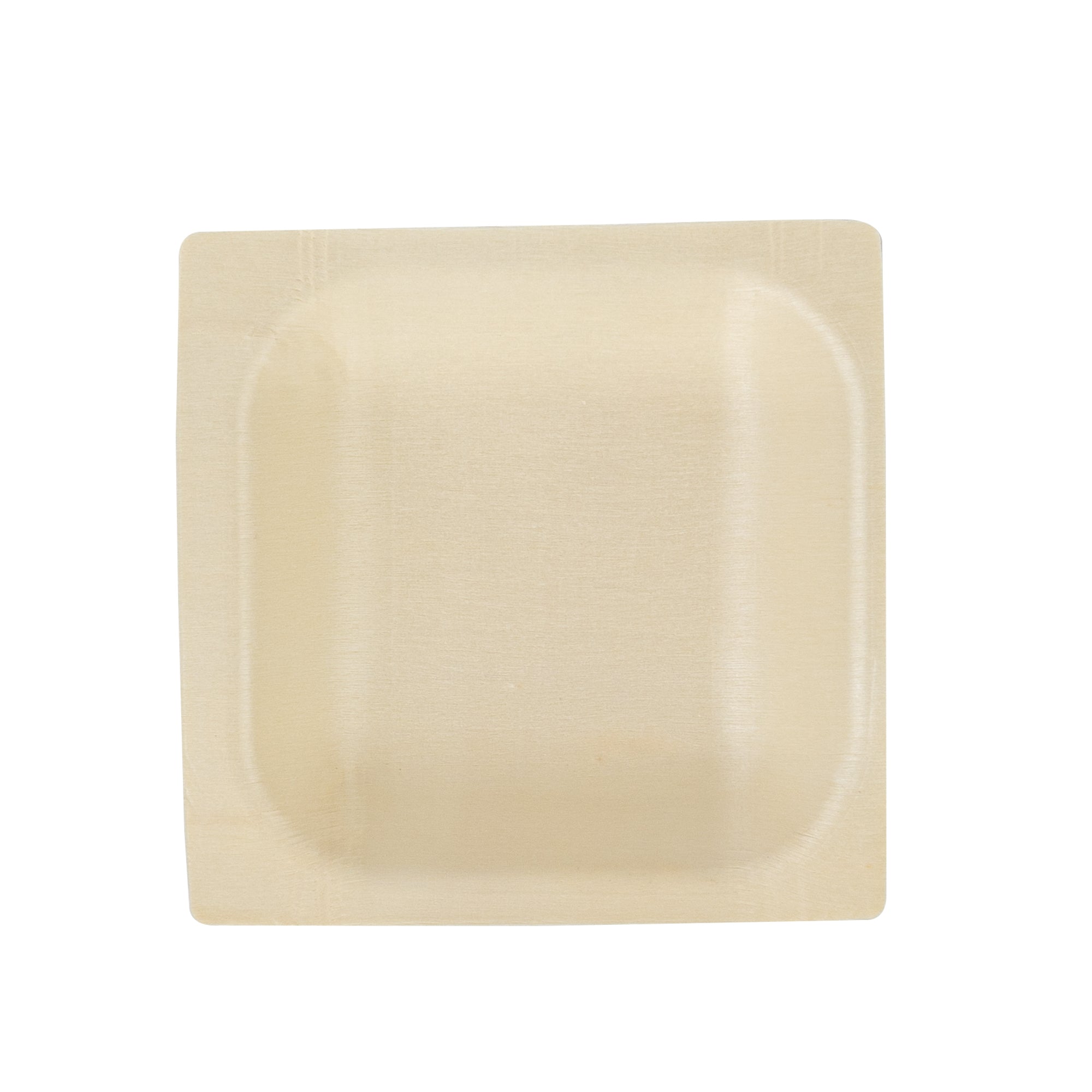 Taipei Square Natural Poplar Plate - 4'' x 4'' - 200 count box