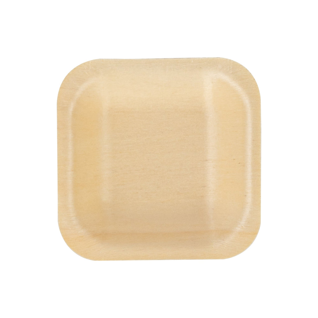 Taipei Square Natural Poplar Plate - 2 3/4'' x 2 3/4'' - 50 count box