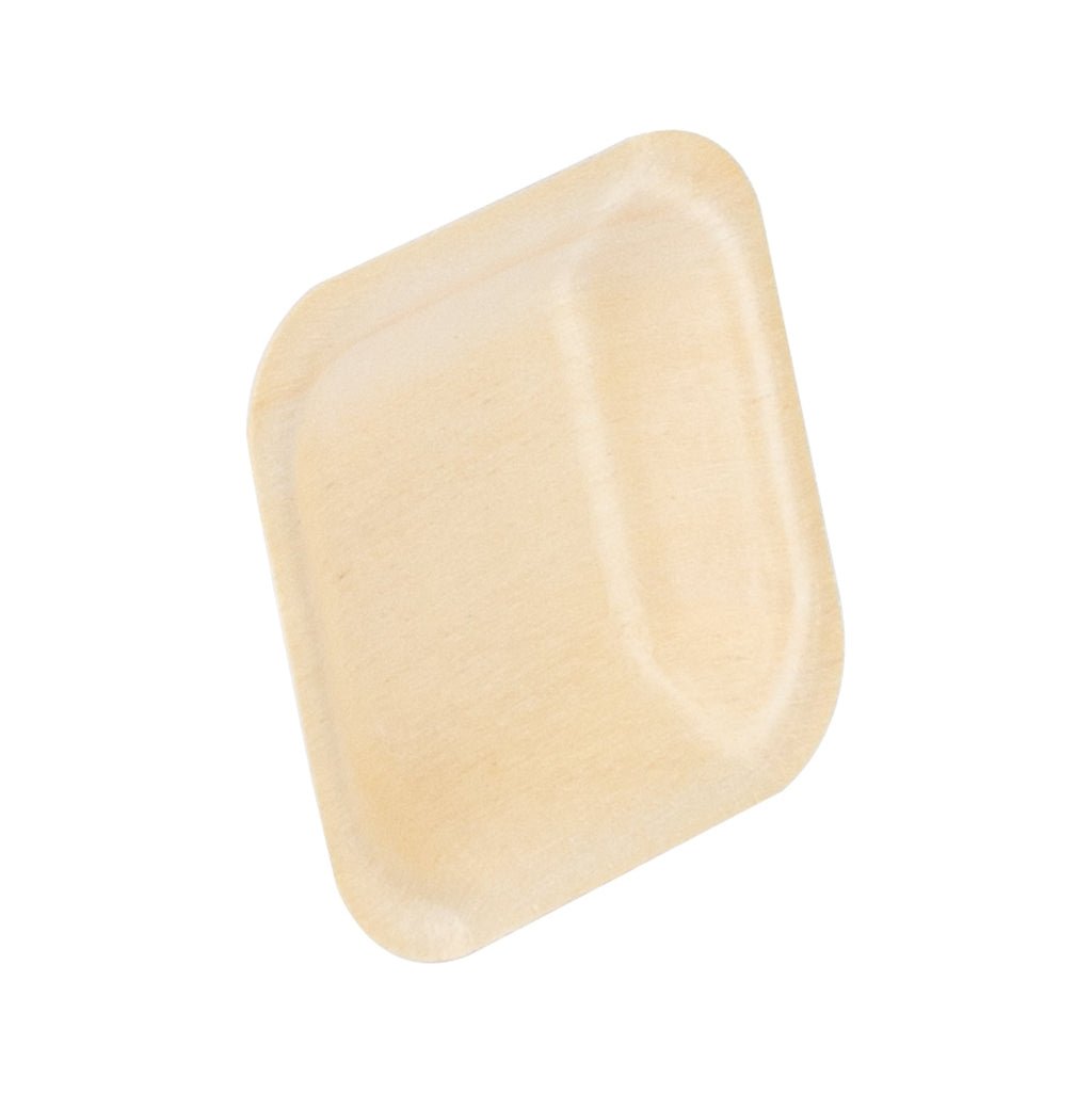 Taipei Square Natural Poplar Plate - 2 3/4'' x 2 3/4'' - 200 count box
