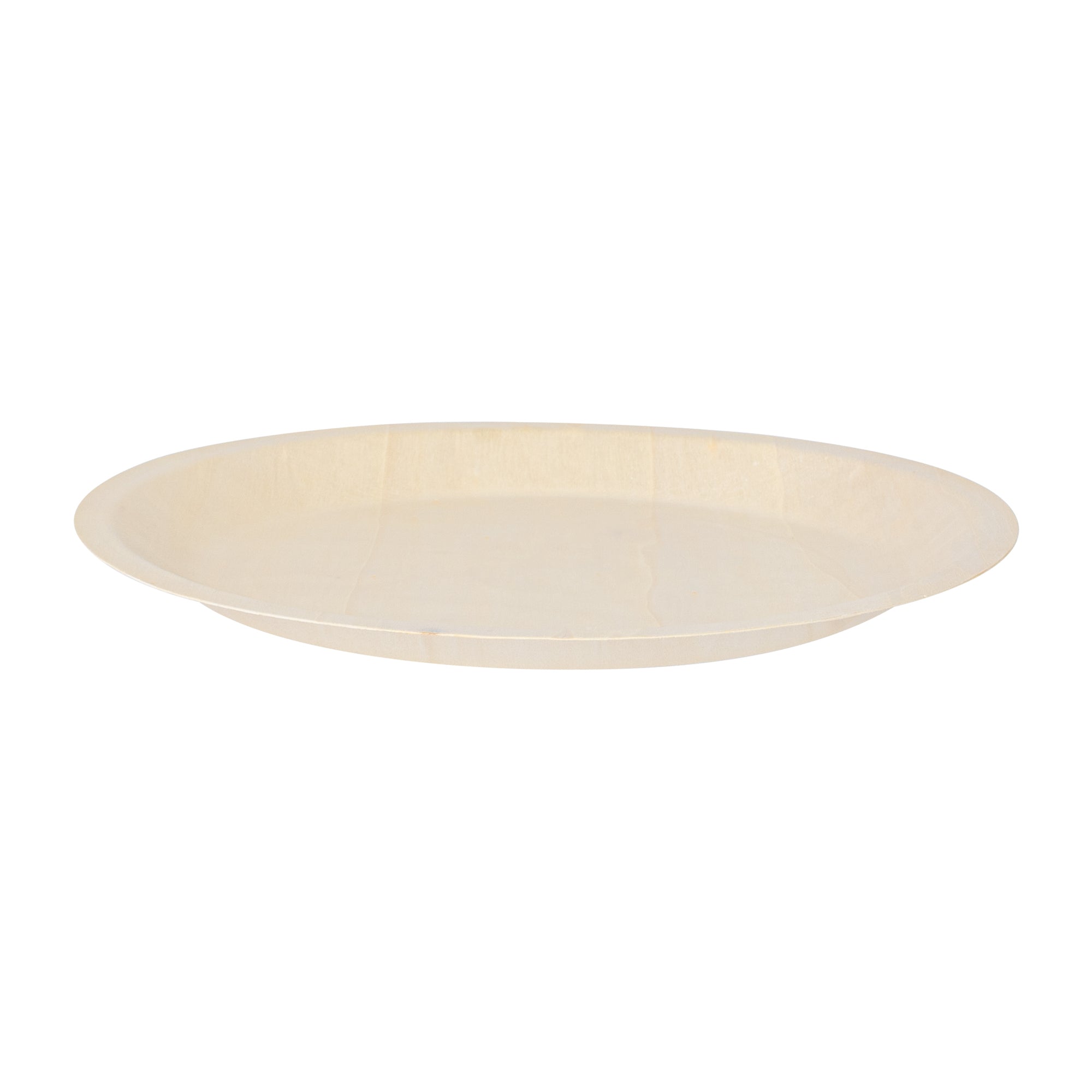 Taipei Round Natural Poplar Plate - 10 1/4'' x 10 1/4'' x 3/4'' - 50 count box