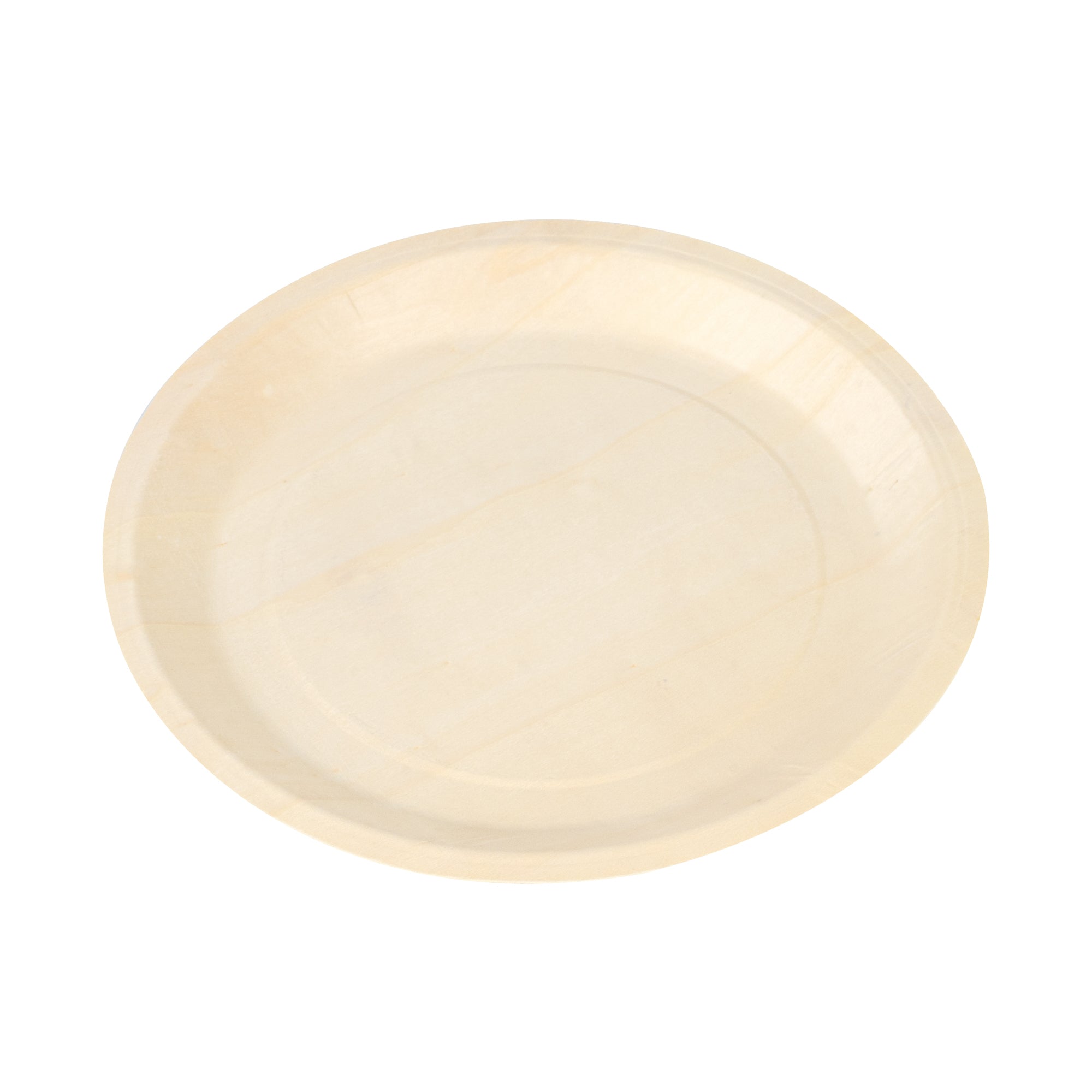 Taipei Round Natural Poplar Plate - 10 1/4'' x 10 1/4'' x 3/4'' - 50 count box