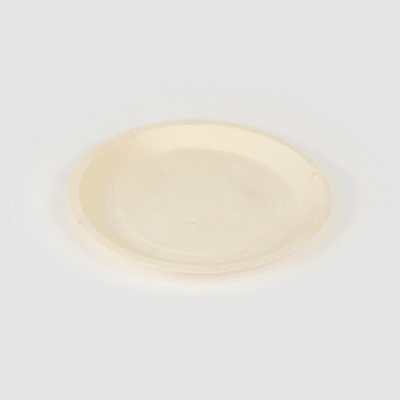 Taipei Round Natural Poplar Plate - 10 1/4'' x 10 1/4'' x 3/4'' - 200 count box