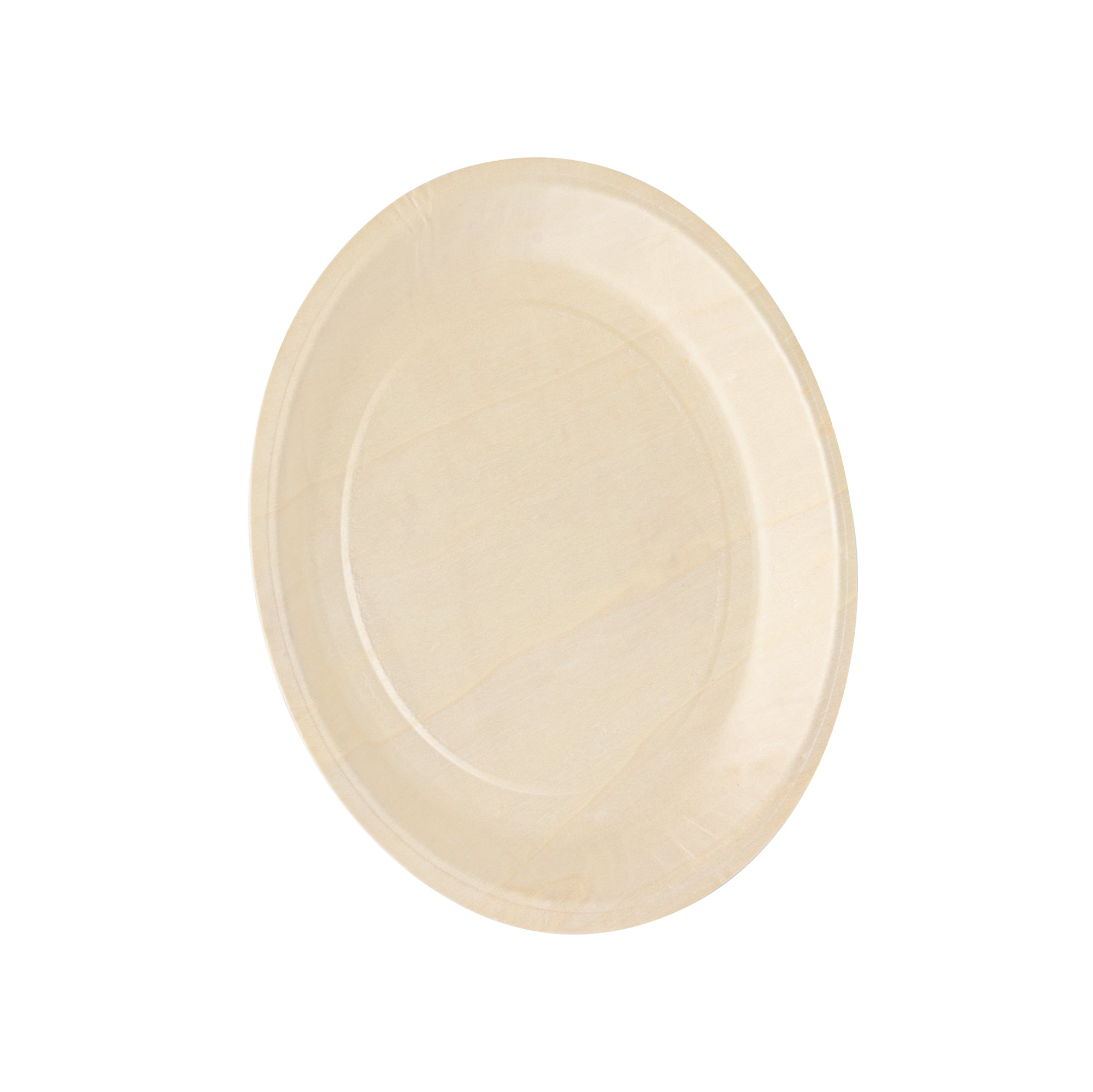 Taipei Round Natural Poplar Plate - 10 1/4'' x 10 1/4'' x 3/4'' - 200 count box