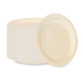 Taipei Round Natural Poplar Plate - 9 1/2'' x 9 1/2'' x 1/2'' - 50 count box