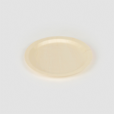 Taipei Round Natural Poplar Plate - 9 1/2'' x 9 1/2'' x 1/2'' - 200 count box