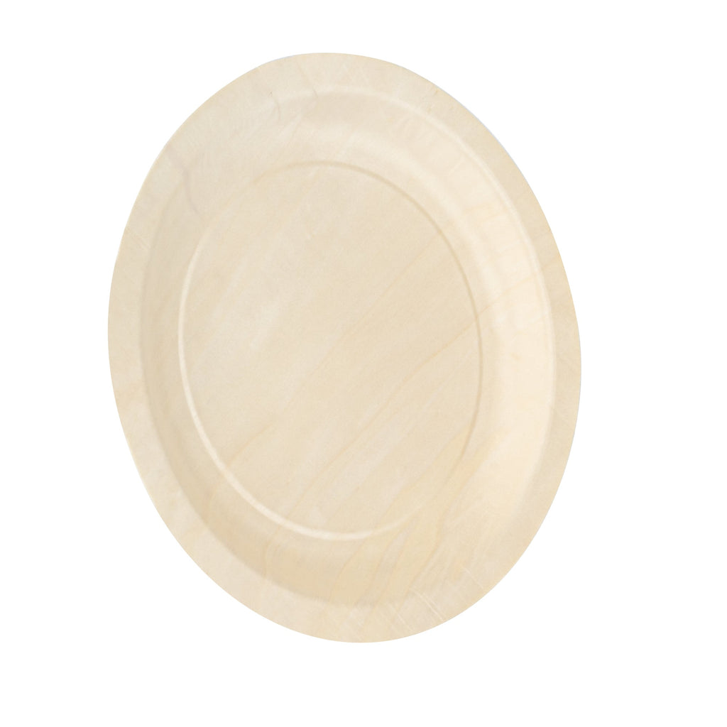 Taipei Round Natural Poplar Plate - 9 1/2'' x 9 1/2'' x 1/2'' - 200 count box
