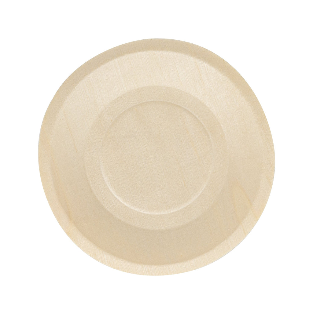 Taipei Round Natural Poplar Plate - 6'' x 6'' - 50 count box
