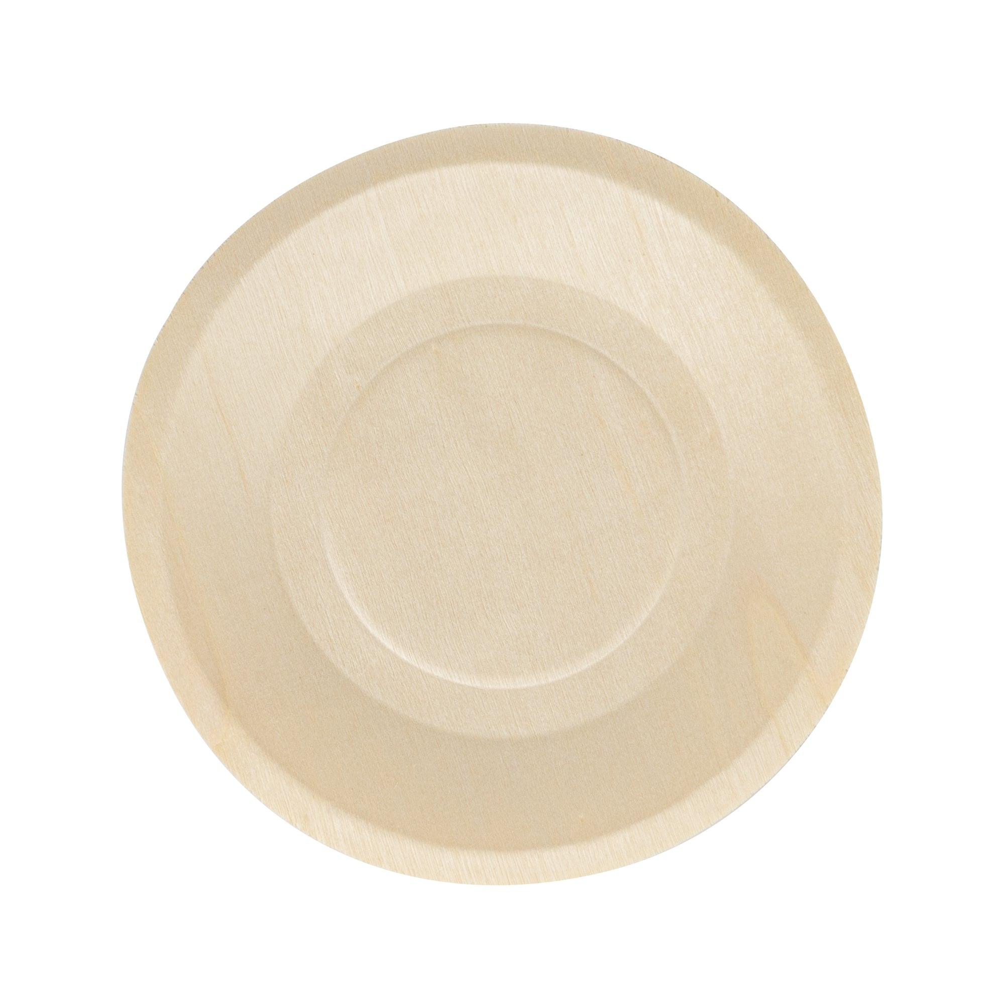 Taipei Round Natural Poplar Plate - 6'' x 6'' - 50 count box