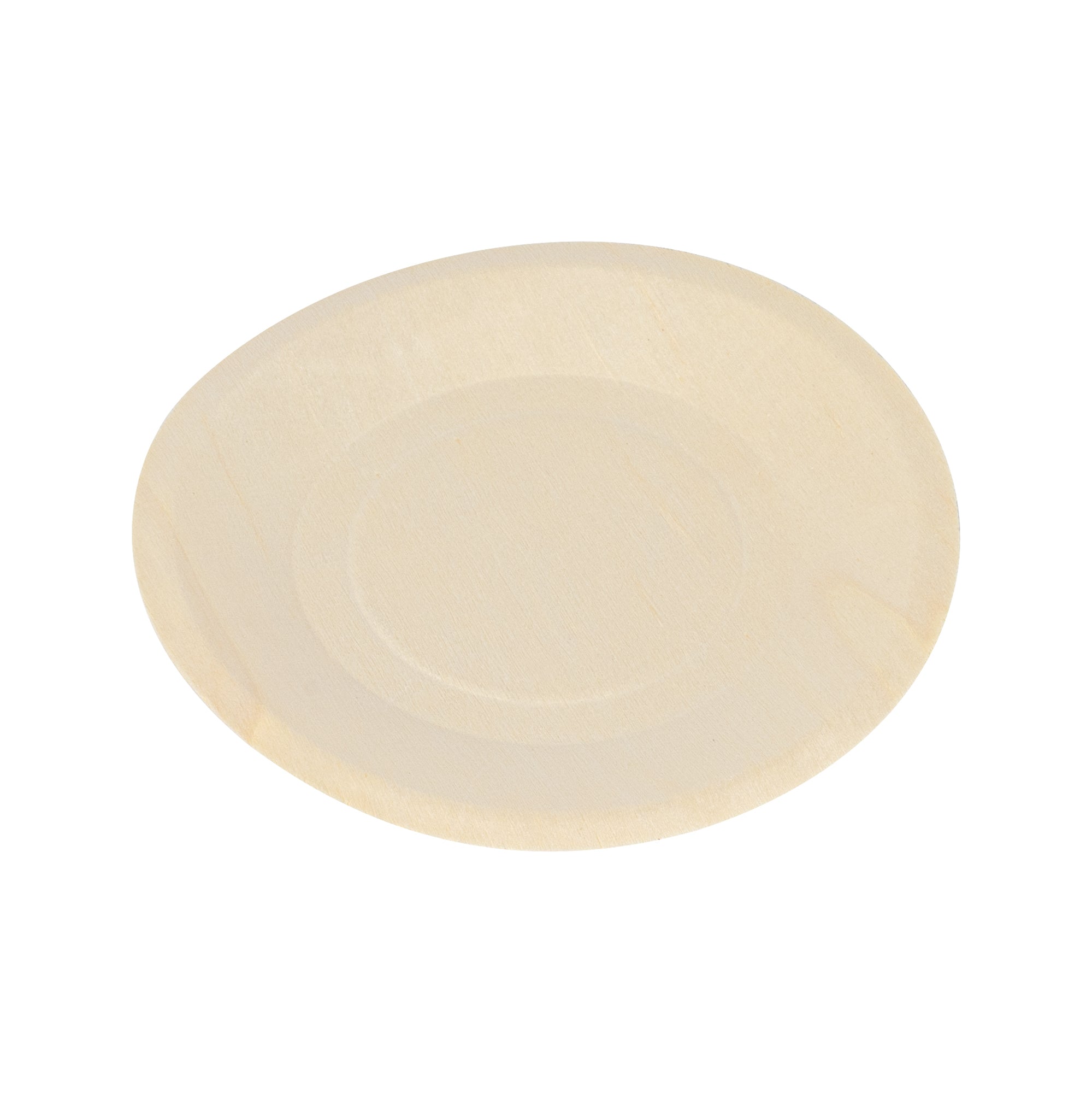 Taipei Round Natural Poplar Plate - 6'' x 6'' - 200 count box