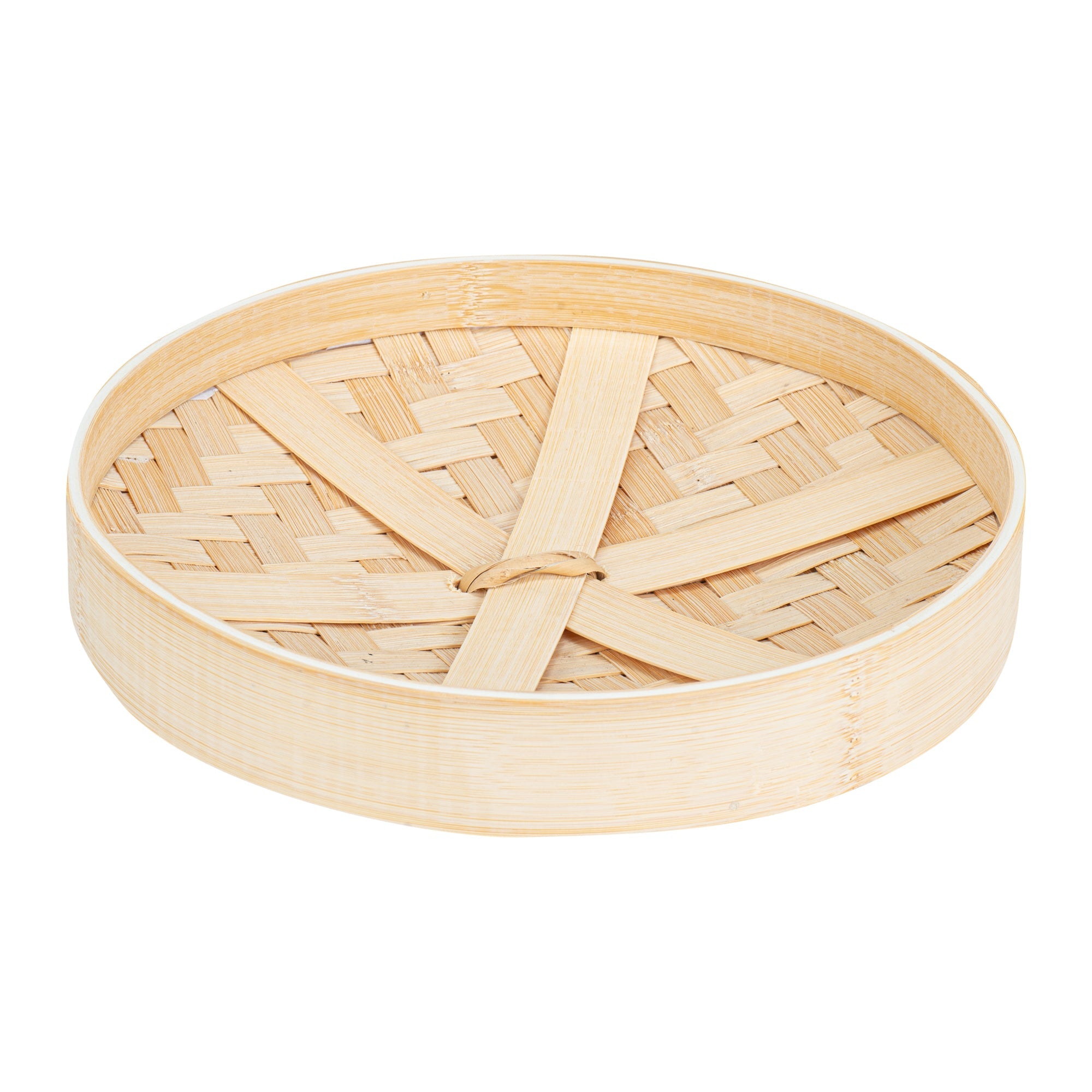 Motomori Round Natural Bamboo Steamer - 10'' x 10'' x 4'' - 1 count box