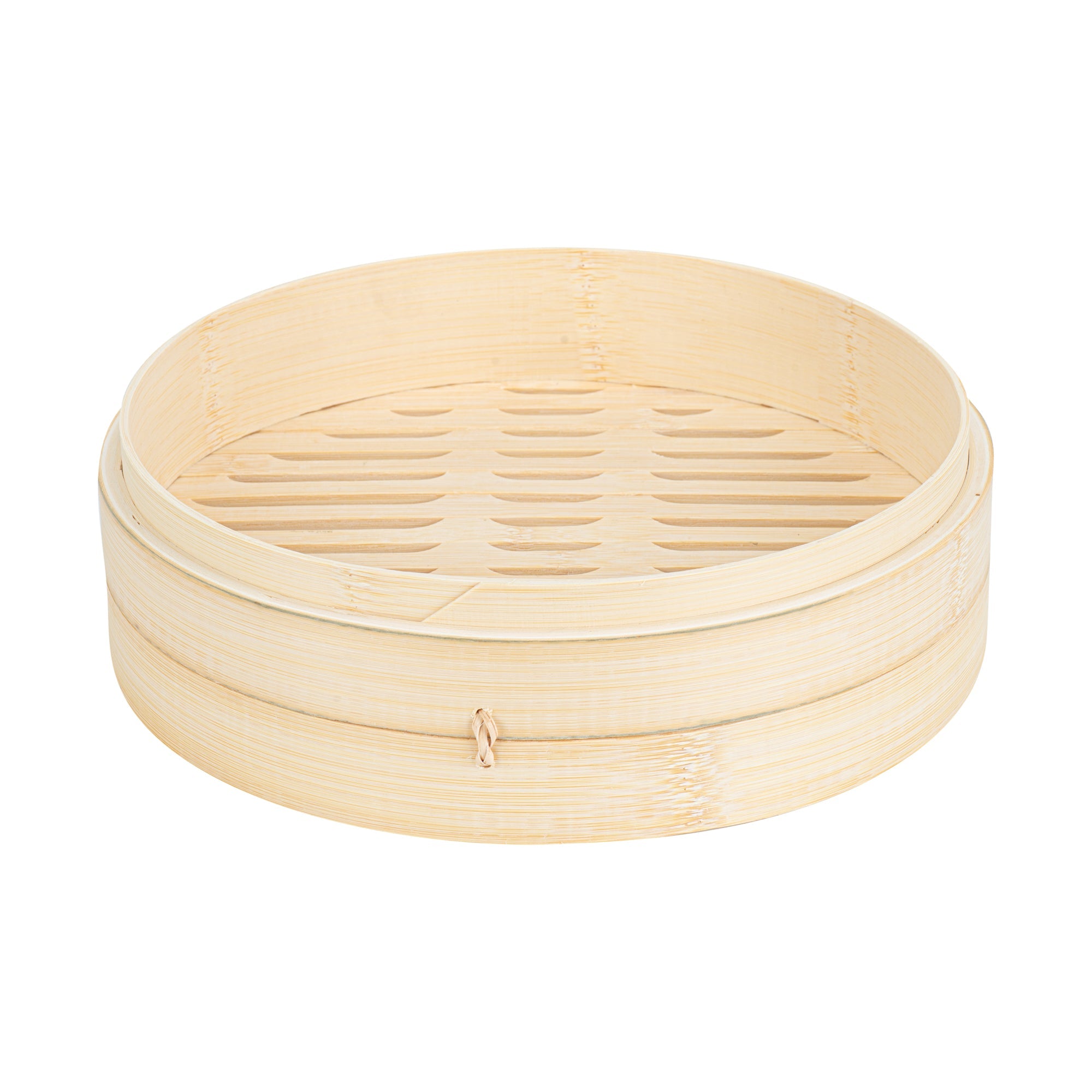 Motomori Round Natural Bamboo Steamer - 10'' x 10'' x 4'' - 1 count box