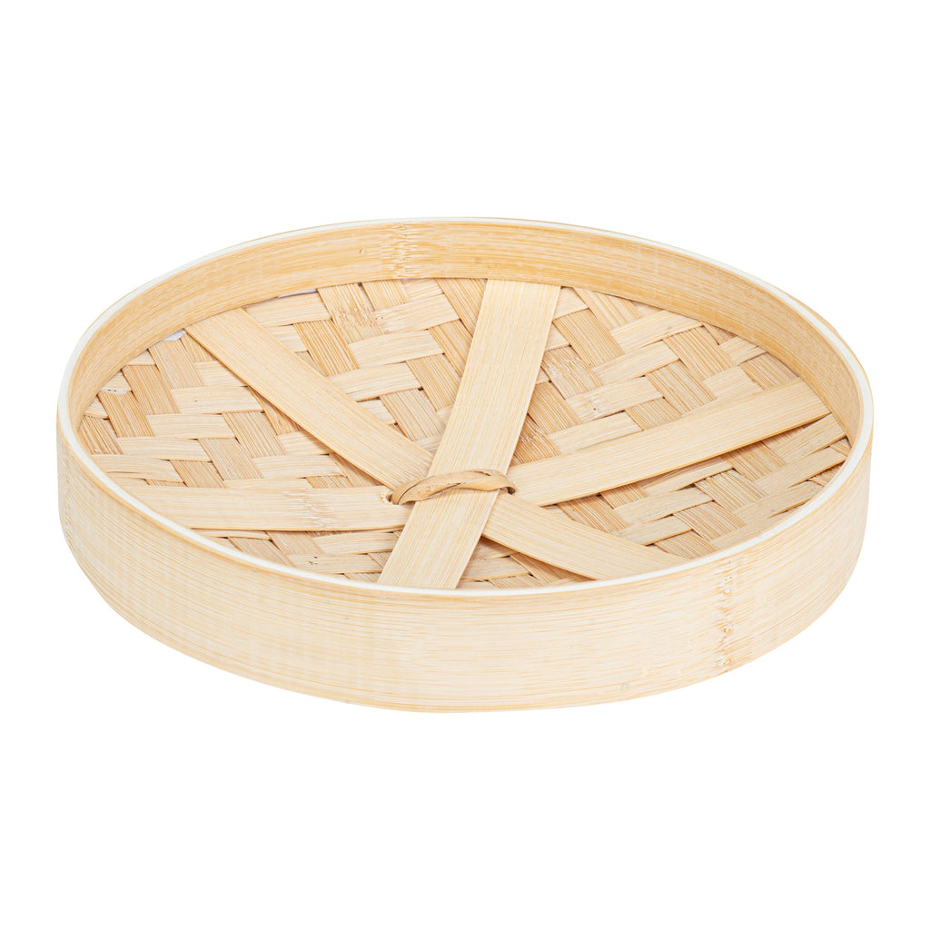 Motomori Round Natural Bamboo Steamer - 10'' x 10'' x 4'' - 10 count box