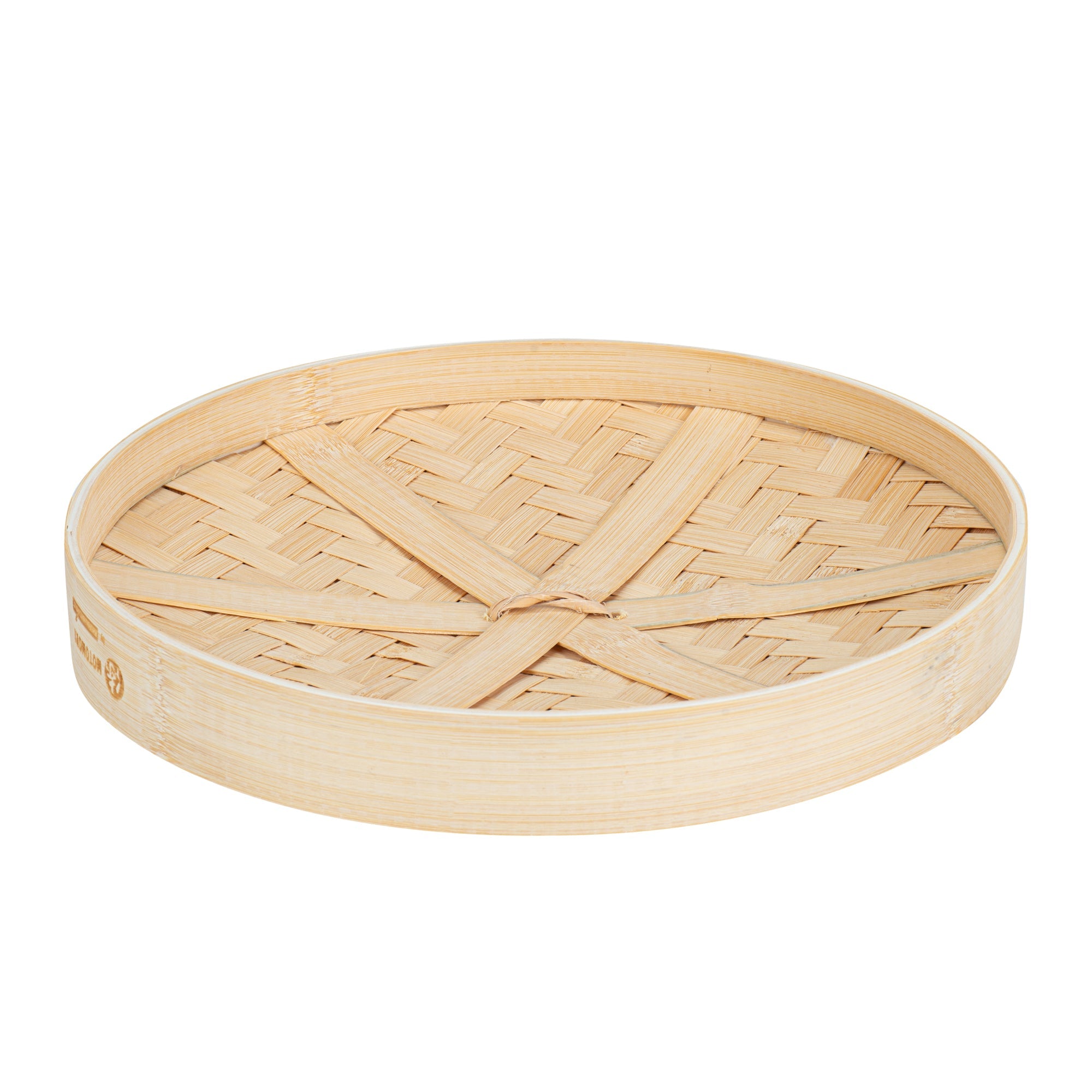 Motomori Round Natural Bamboo Steamer - 12'' x 12'' x 4'' - 10 count box