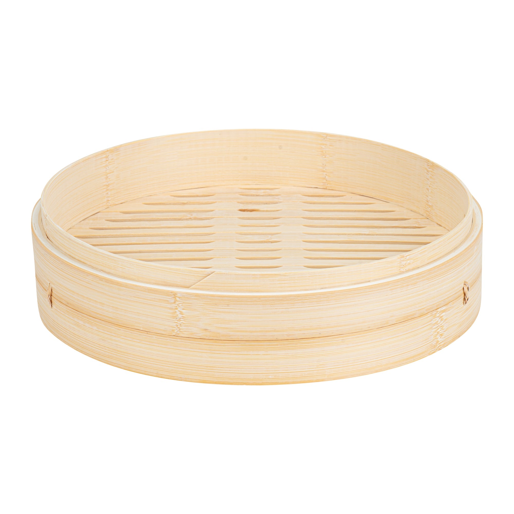 Motomori Round Natural Bamboo Steamer - 12'' x 12'' x 4'' - 10 count box