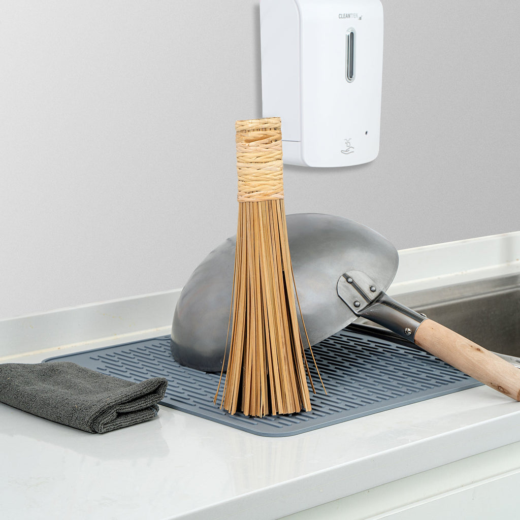 Motomori Natural Bamboo Wok Brush - 11" - 10 count box