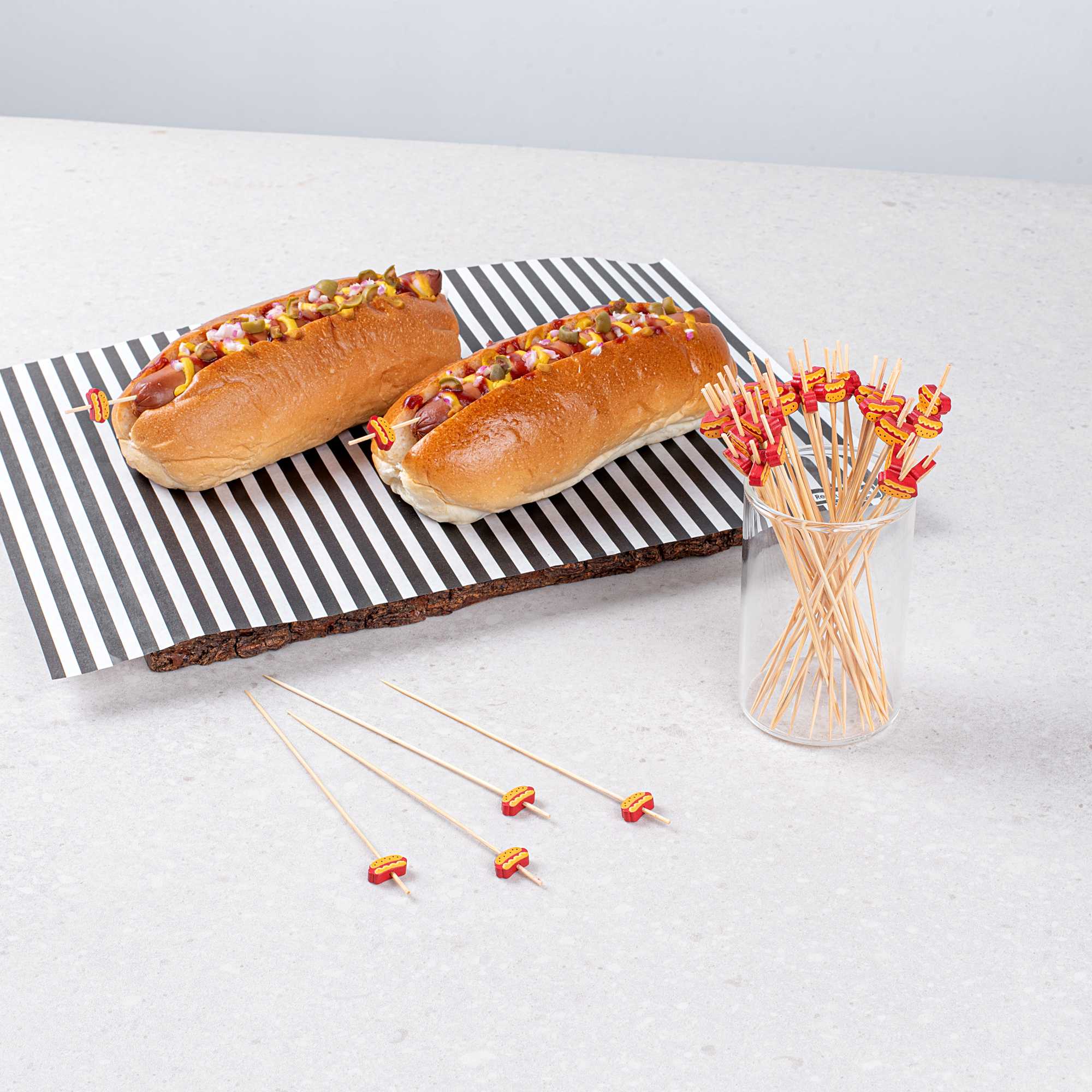Pixy Natural Bamboo Hot Dog Skewer - 6" - 100 count box