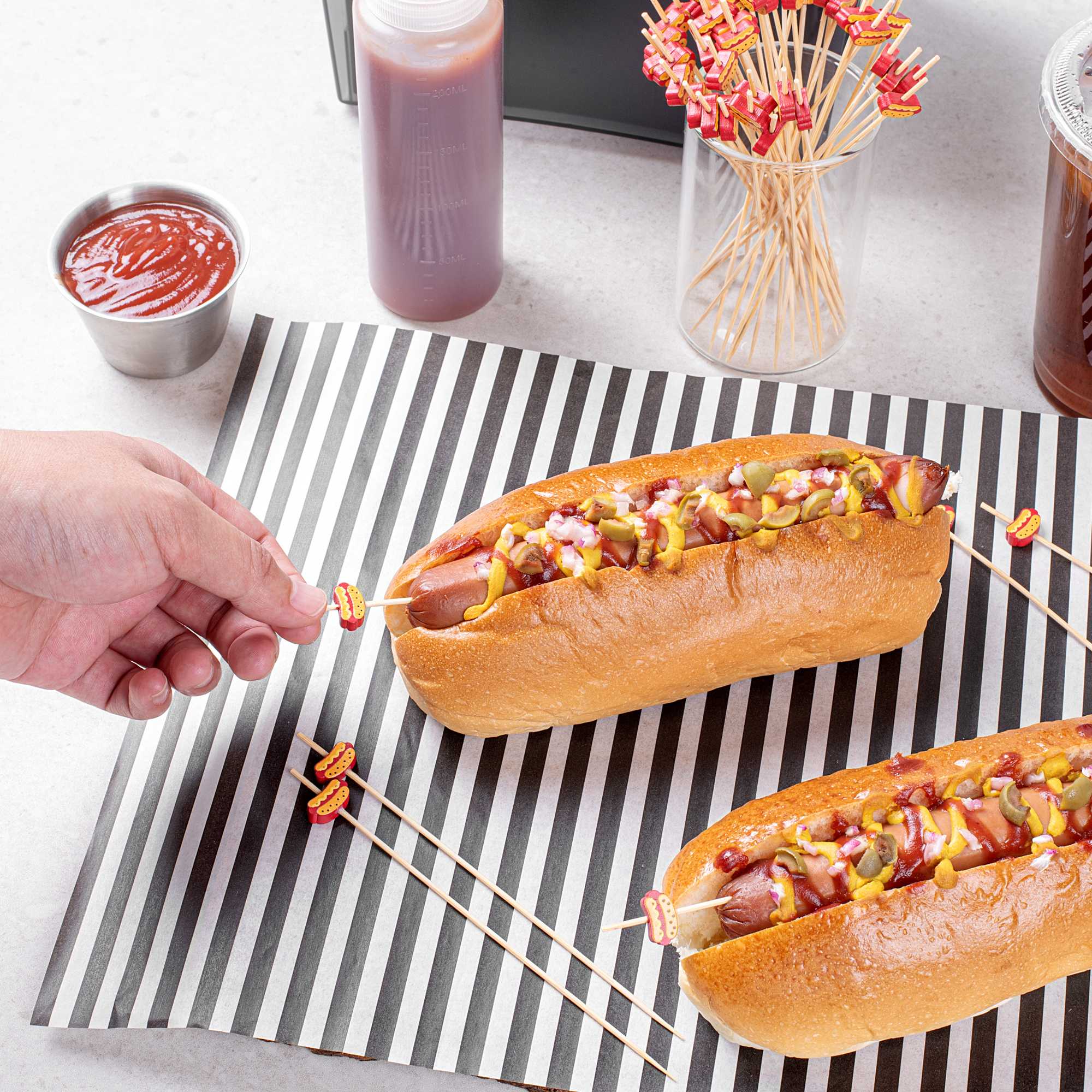 Pixy Natural Bamboo Hot Dog Skewer - 6" - 100 count box