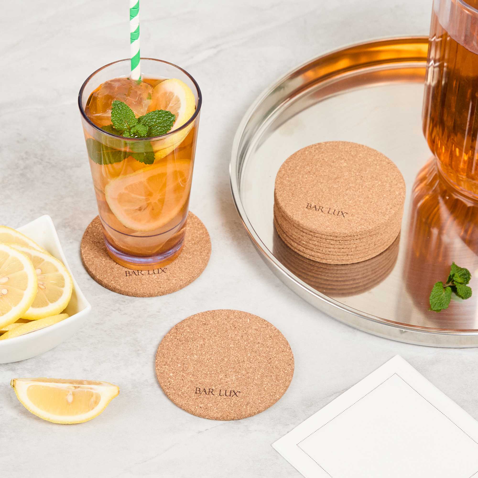 Bar Lux Round Cork Coaster - 3 1/2" - 20 count box