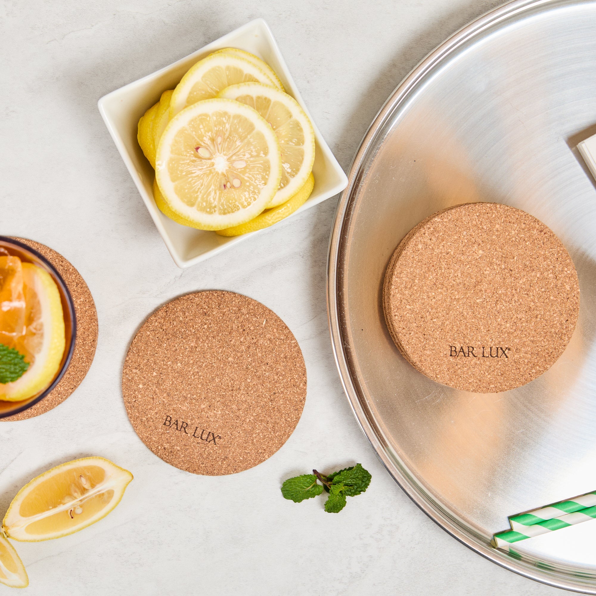 Bar Lux Round Cork Coaster - 3 1/2" - 100 count box