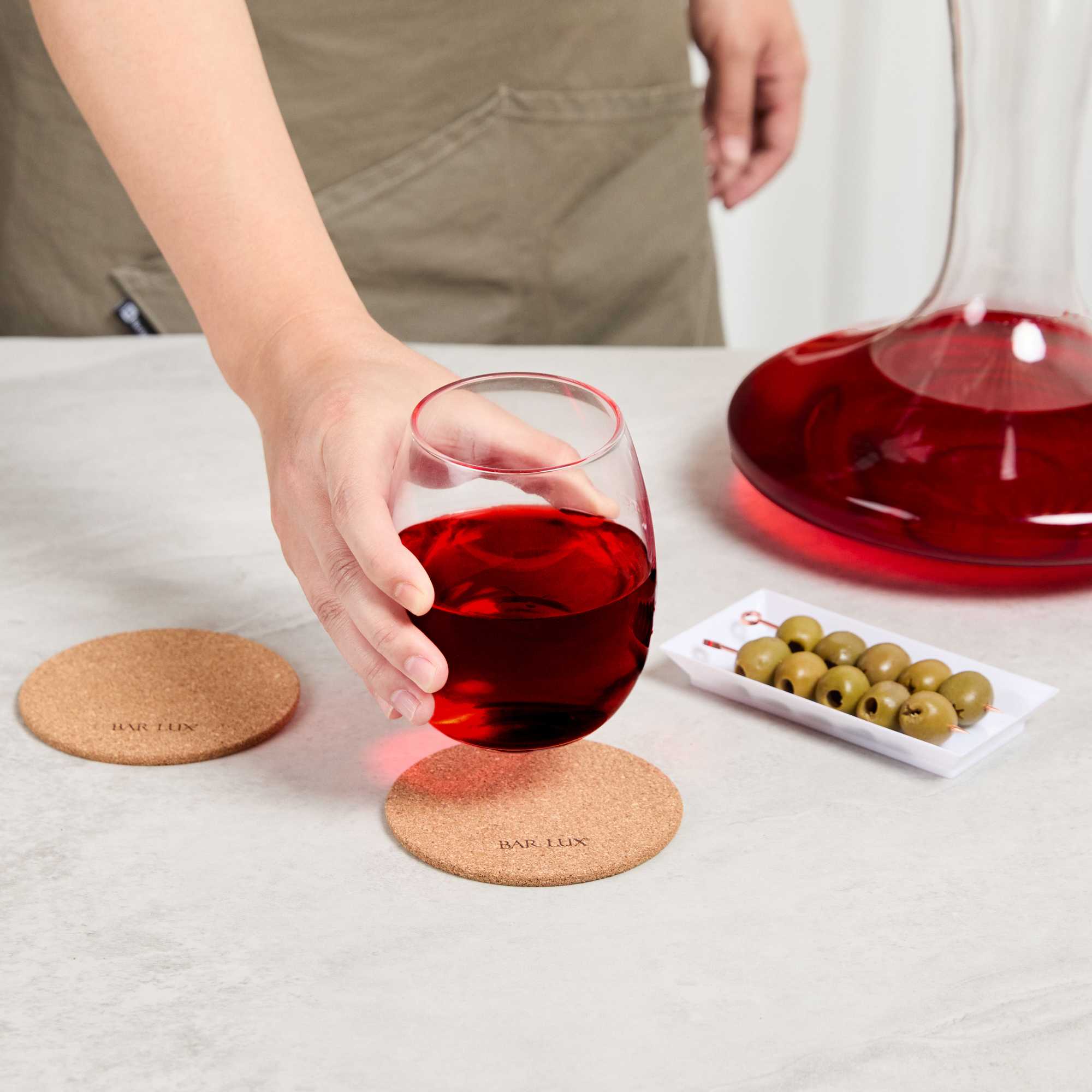 Bar Lux Round Cork Coaster - 4" - 20 count box