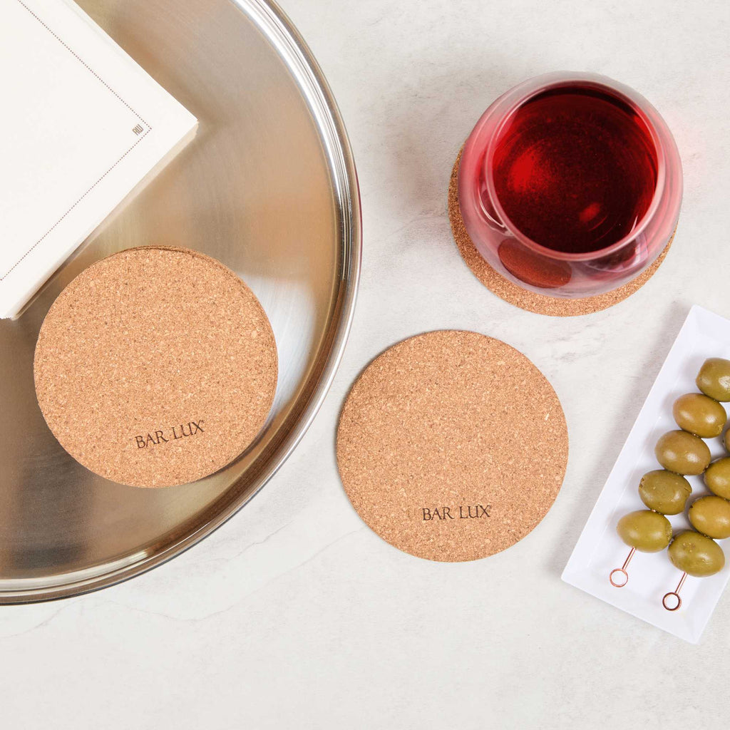 Bar Lux Round Cork Coaster - 4" - 20 count box