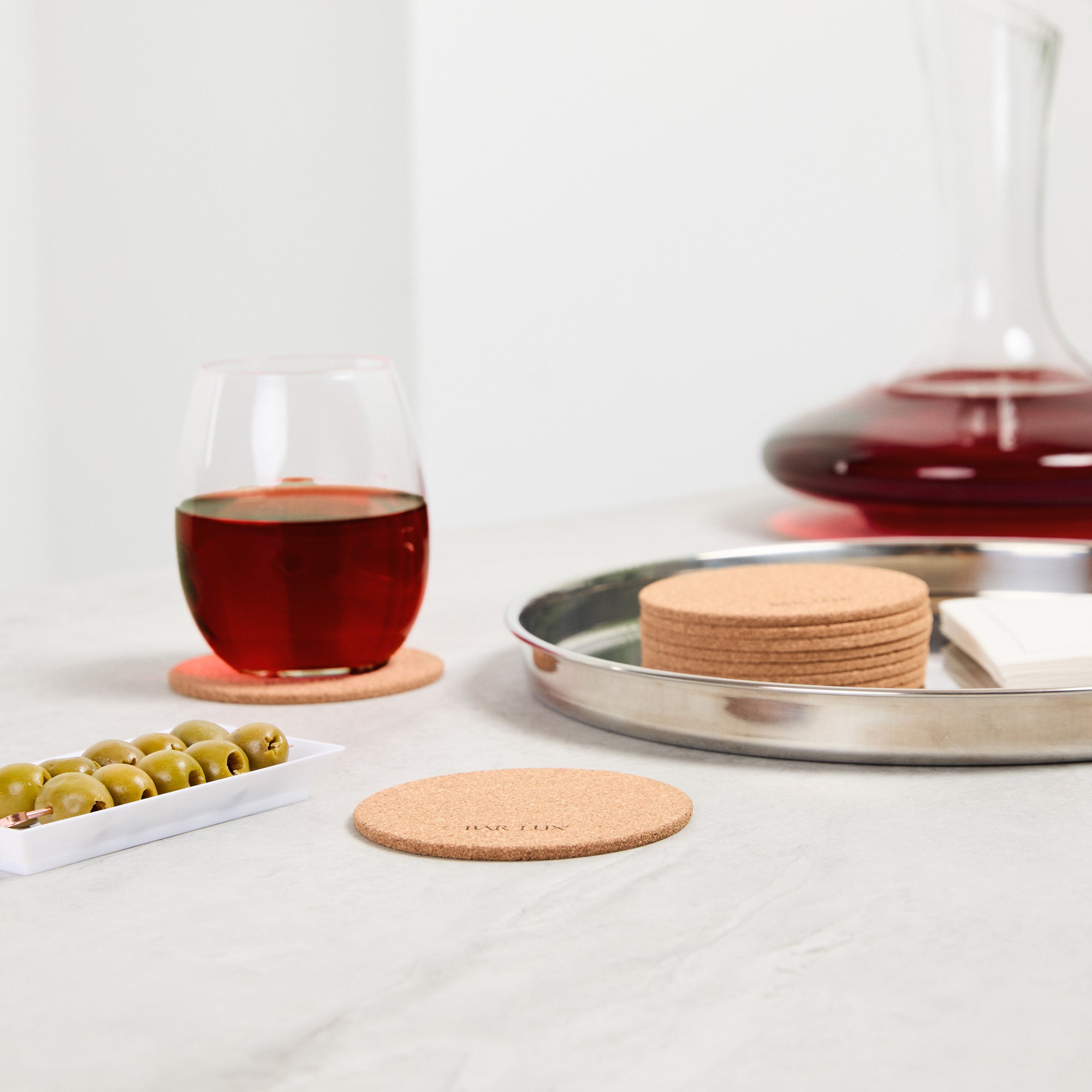 Bar Lux Round Cork Coaster - 4" - 100 count box