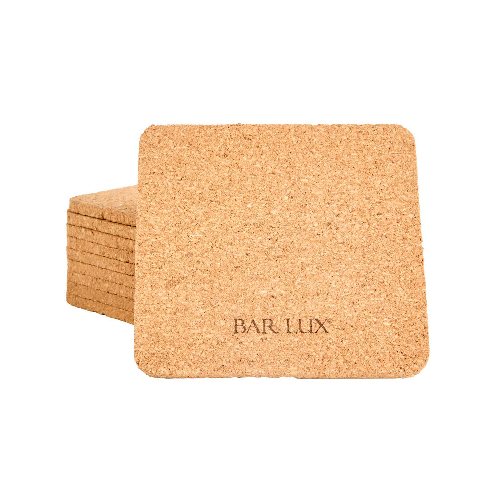 Bar Lux Square Cork Coaster - 3 1/2" x 3 1/2" - 20 count box