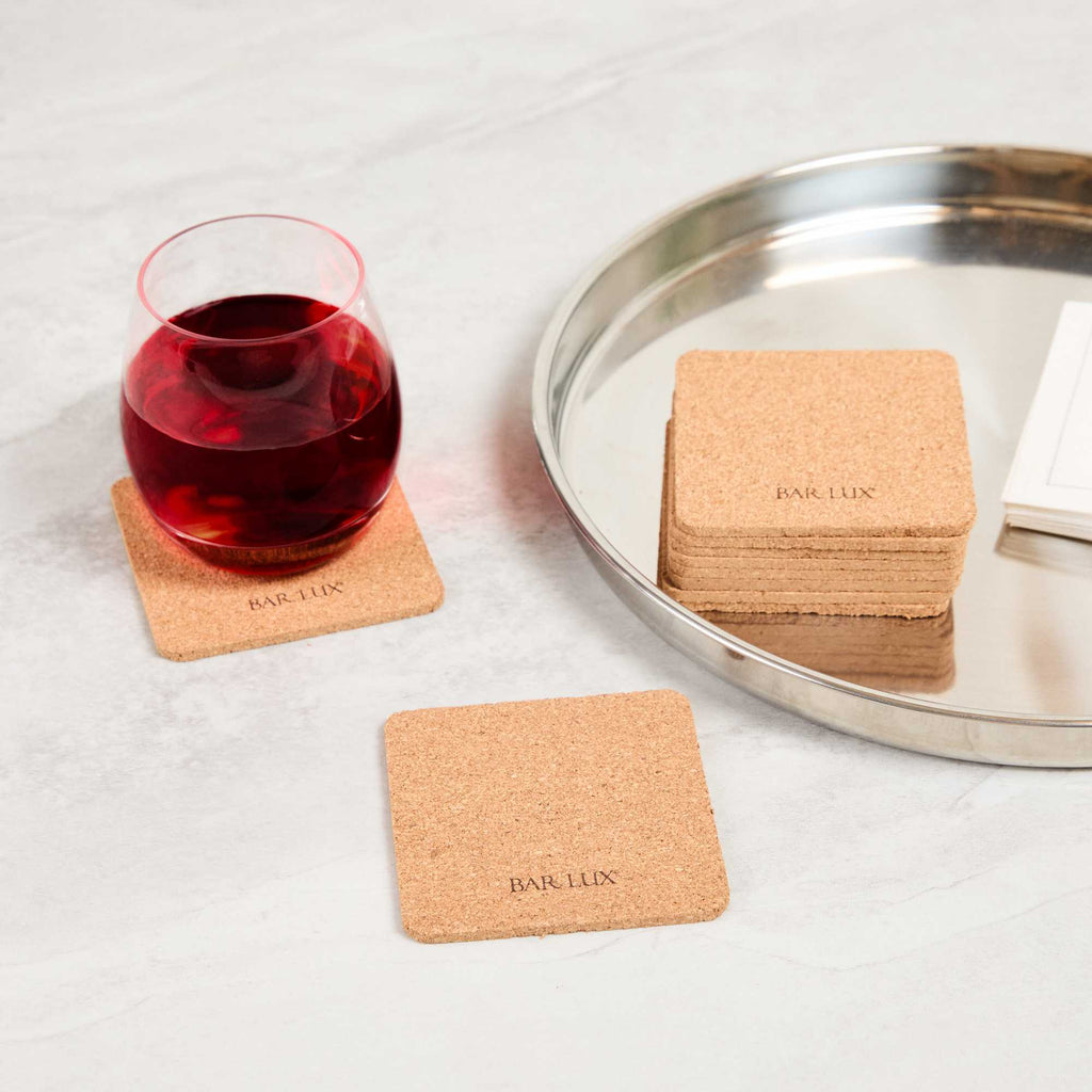 Bar Lux Square Cork Coaster - 3 1/2" x 3 1/2" - 20 count box