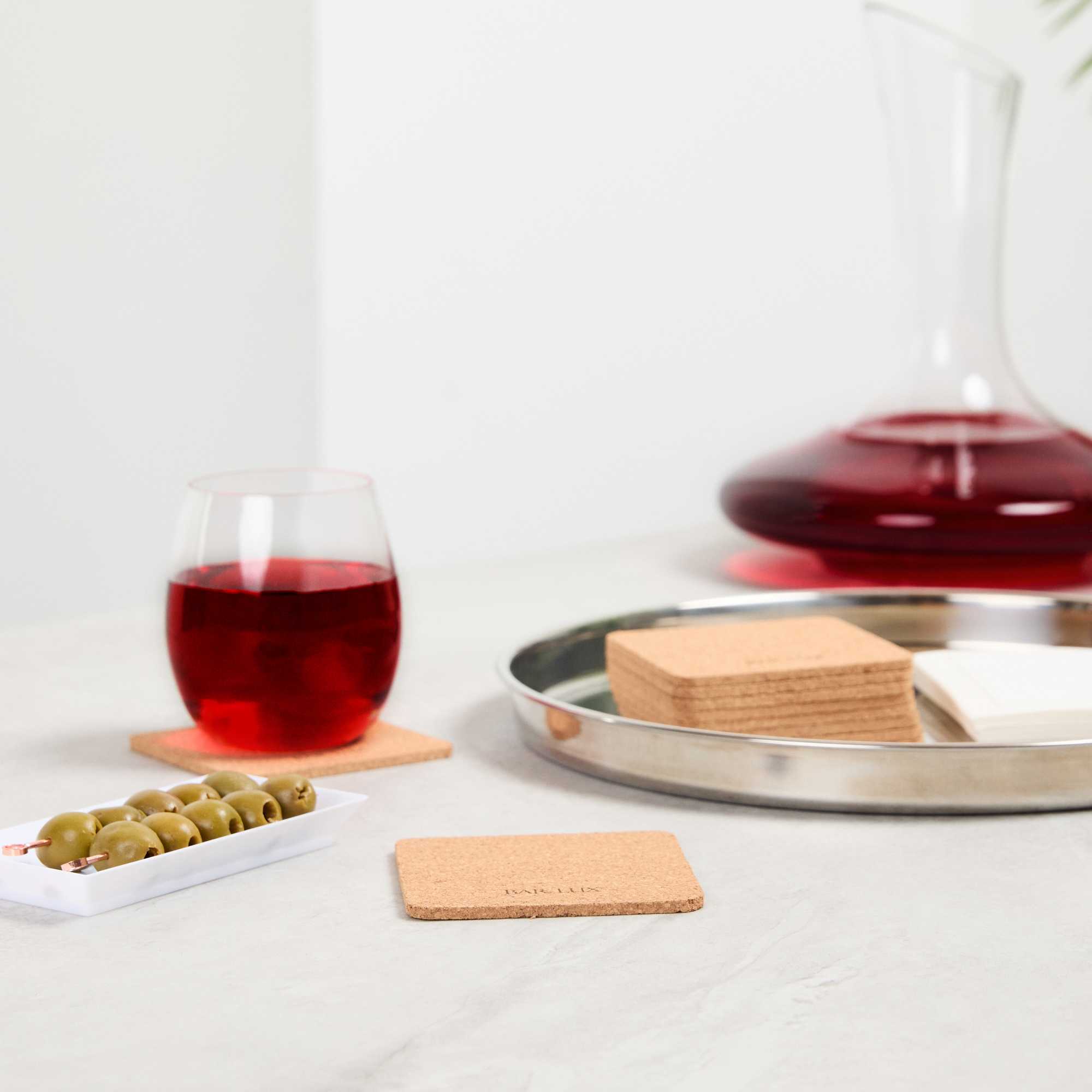 Bar Lux Square Cork Coaster - 3 1/2" x 3 1/2" - 20 count box