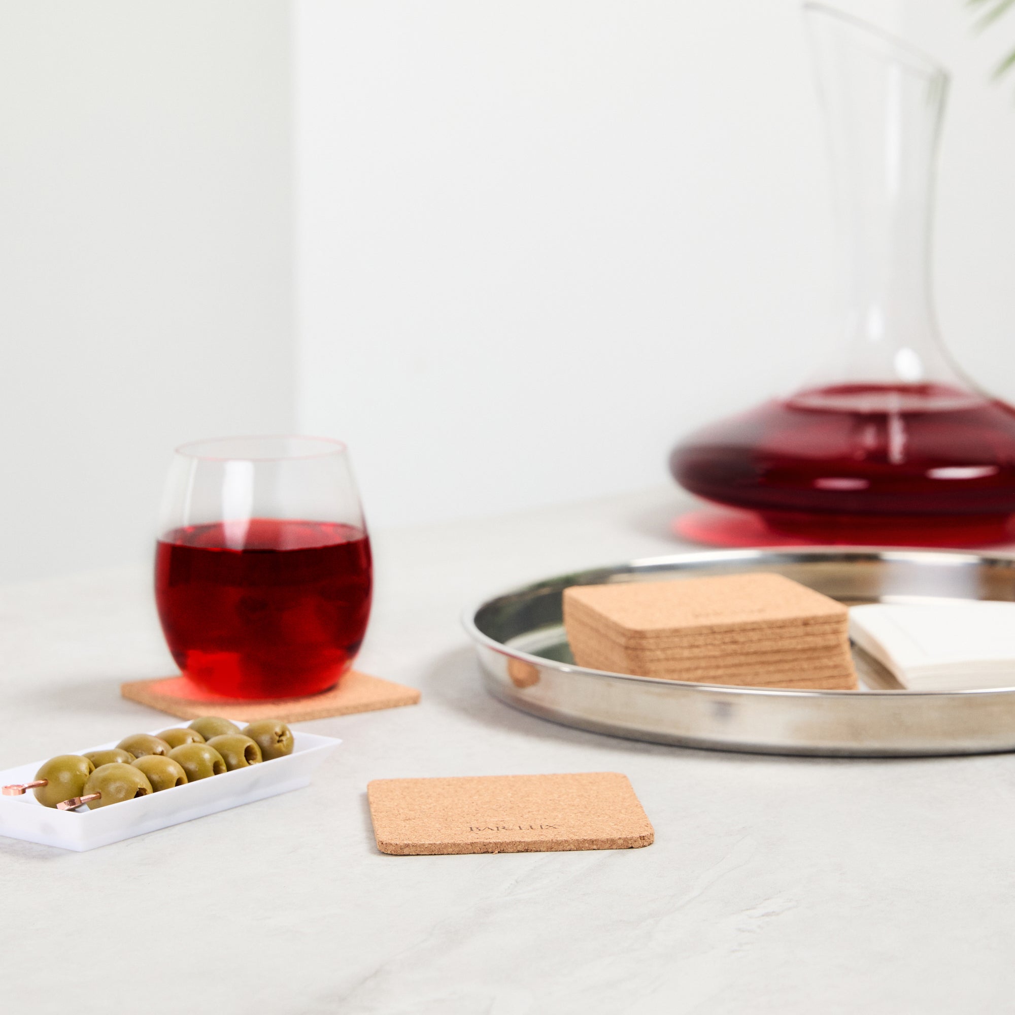 Bar Lux Square Cork Coaster - 3 1/2" x 3 1/2" - 100 count box