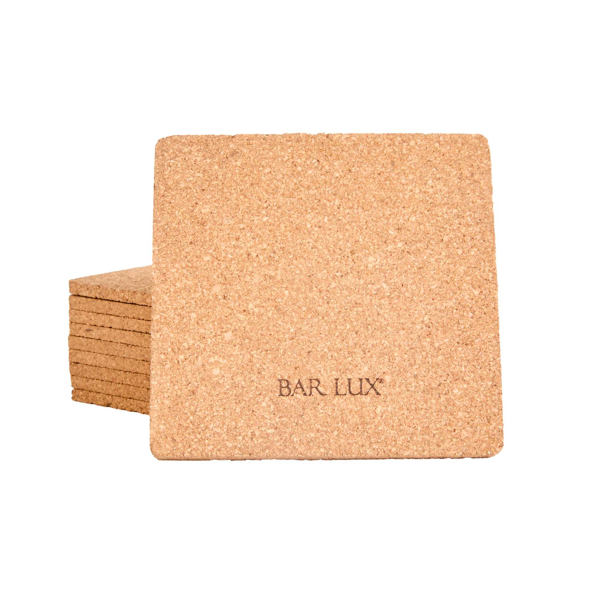 Bar Lux Square Cork Coaster - 4" x 4" - 20 count box
