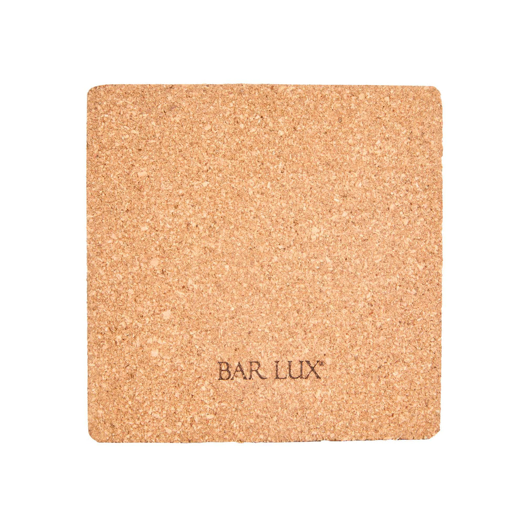 Bar Lux Square Cork Coaster - 4" x 4" - 20 count box