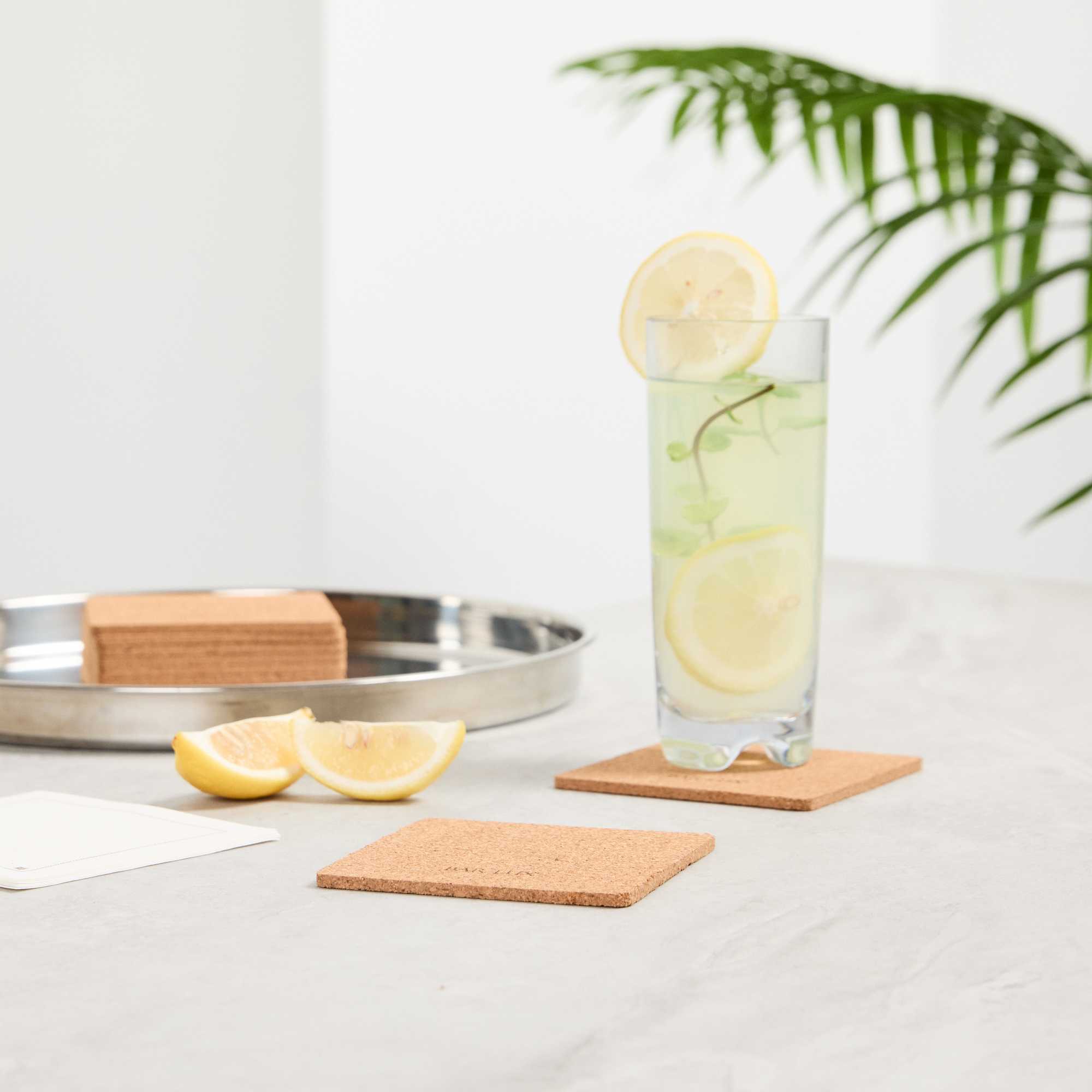 Bar Lux Square Cork Coaster - 4" x 4" - 20 count box
