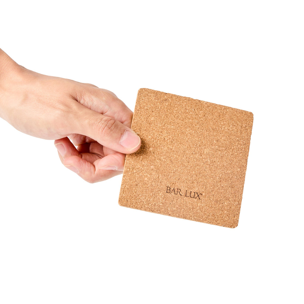Bar Lux Square Cork Coaster - 4" x 4" - 100 count box