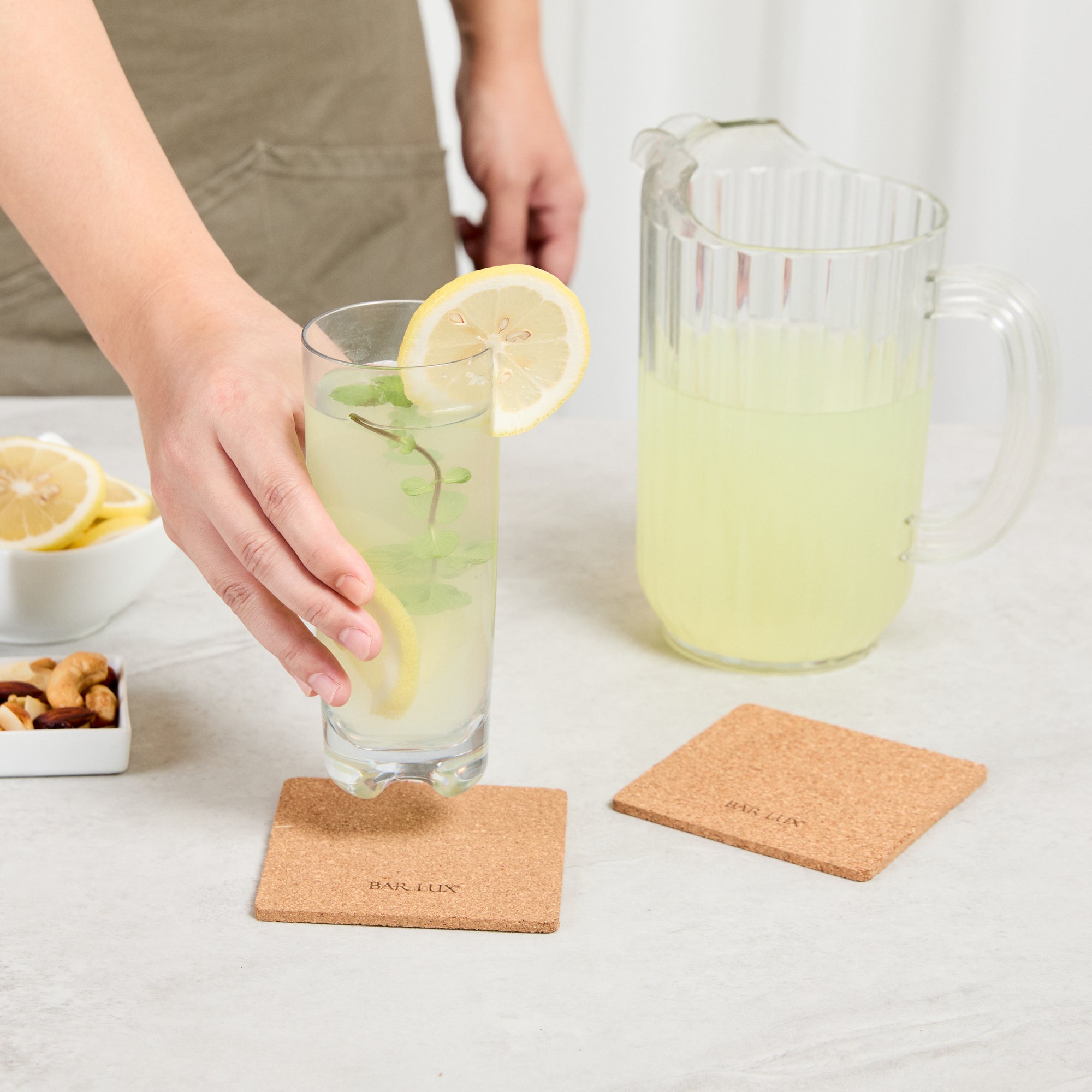 Bar Lux Square Cork Coaster - 4" x 4" - 100 count box