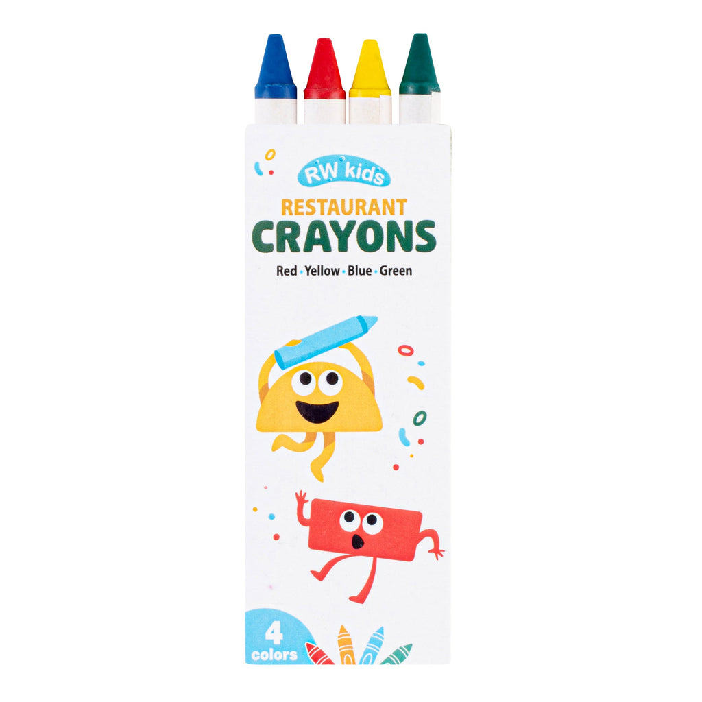 RW Kids Assorted Restaurant Crayons - 4 Pack, in Print Box - 100 count box