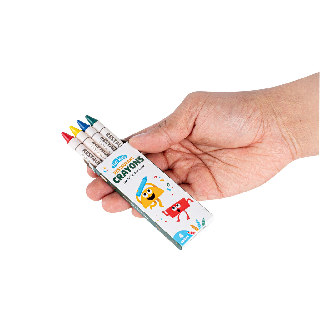 RW Kids Assorted Restaurant Crayons - 4 Pack, in Print Box - 1000 count box