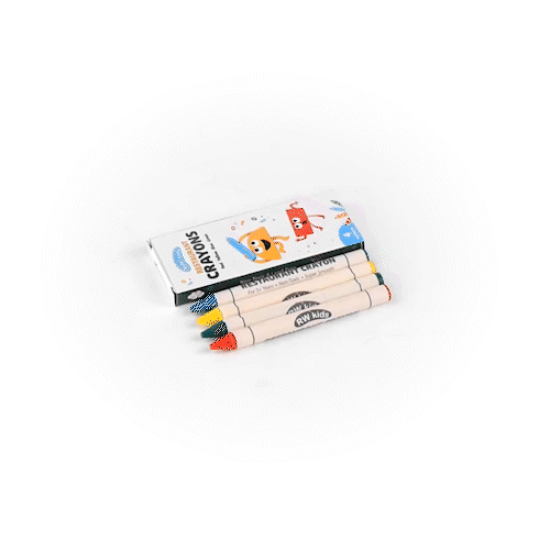 RW Kids Assorted Restaurant Crayons - 4 Pack, in Print Box - 1000 count box