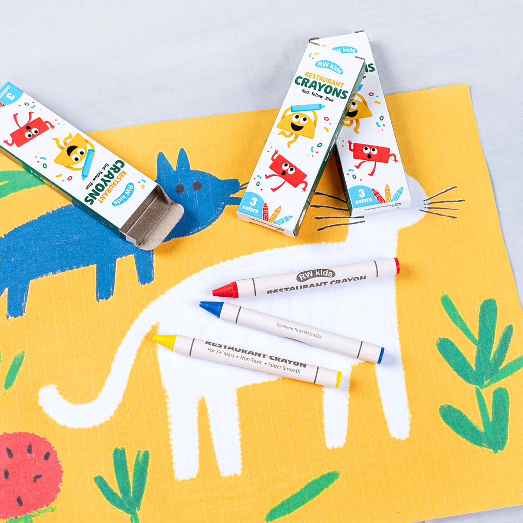 RW Kids Assorted Restaurant Crayons - 3 Pack, in Print Box - 1000 count box