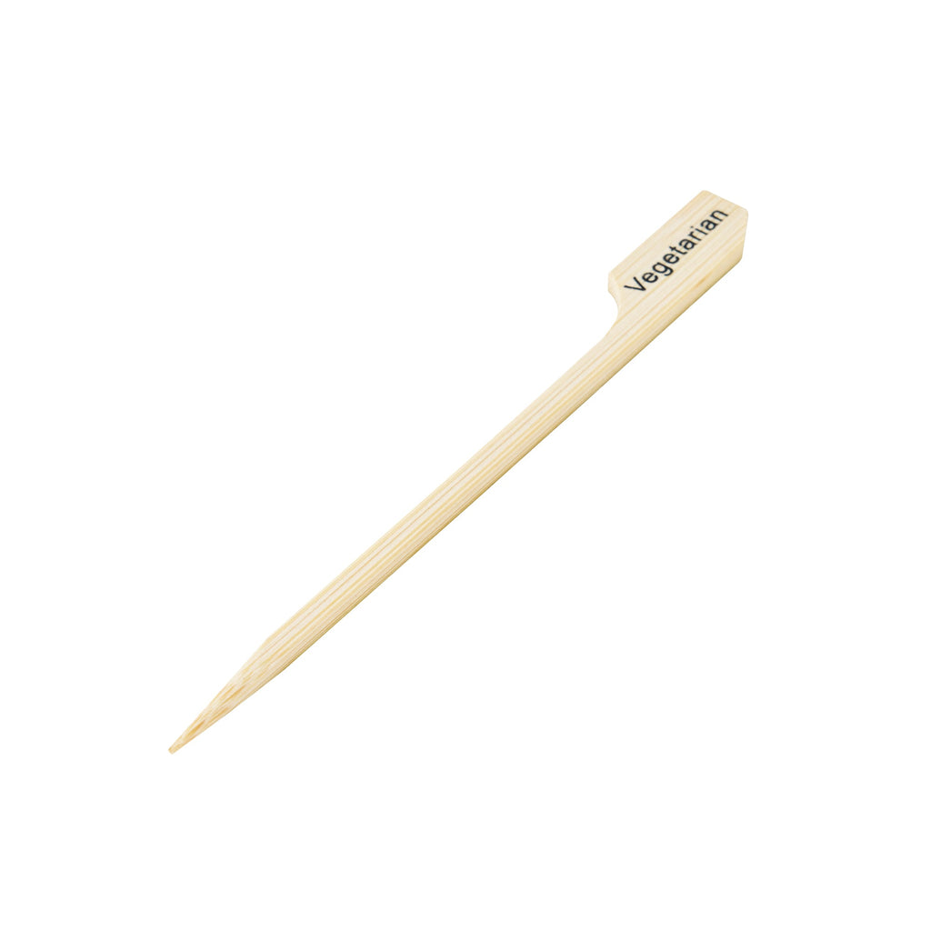 RW Smart Natural Bamboo Paddle Pick / Food Marker - Vegetarian - 4" - 1000 count box