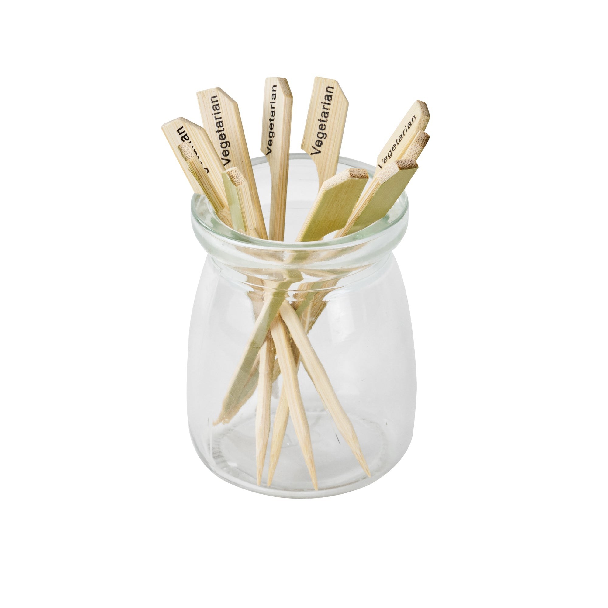 RW Smart Natural Bamboo Paddle Pick / Food Marker - Vegetarian - 4" - 1000 count box