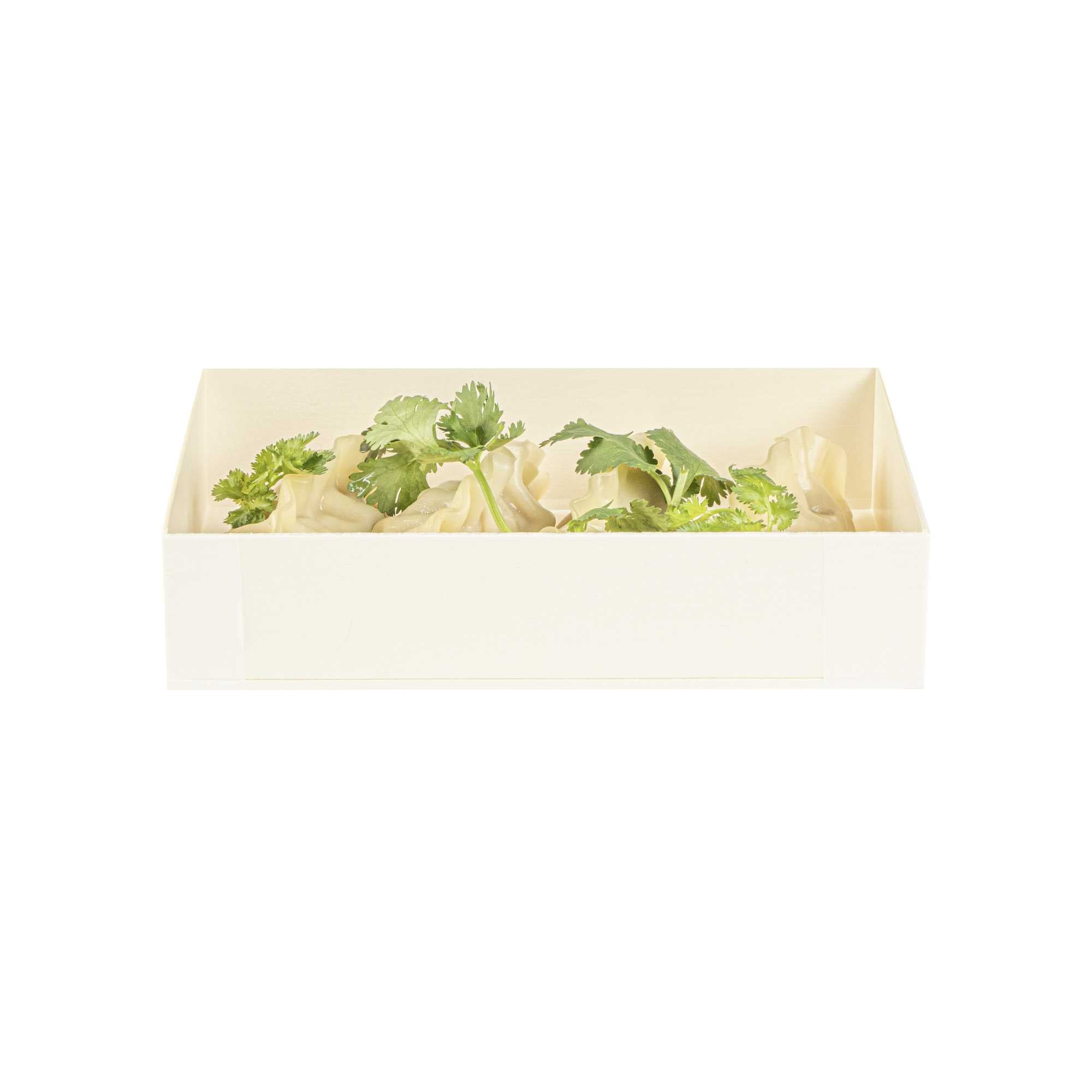 Taipei 25 oz Rectangle Natural Poplar Bento Box - 7" x 4 1/2" x 1 1/2" - 10 count box