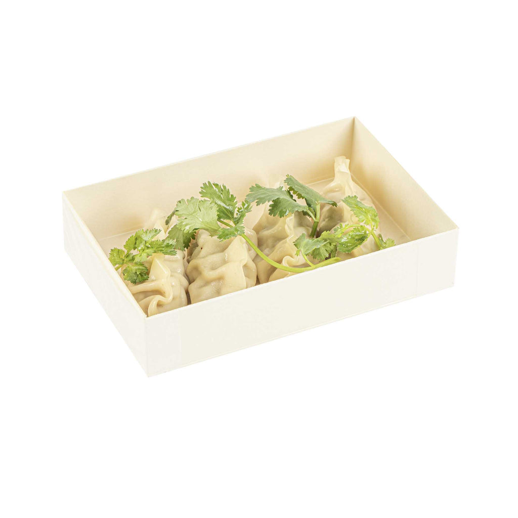 Taipei 25 oz Rectangle Natural Poplar Bento Box - 7" x 4 1/2" x 1 1/2" - 10 count box